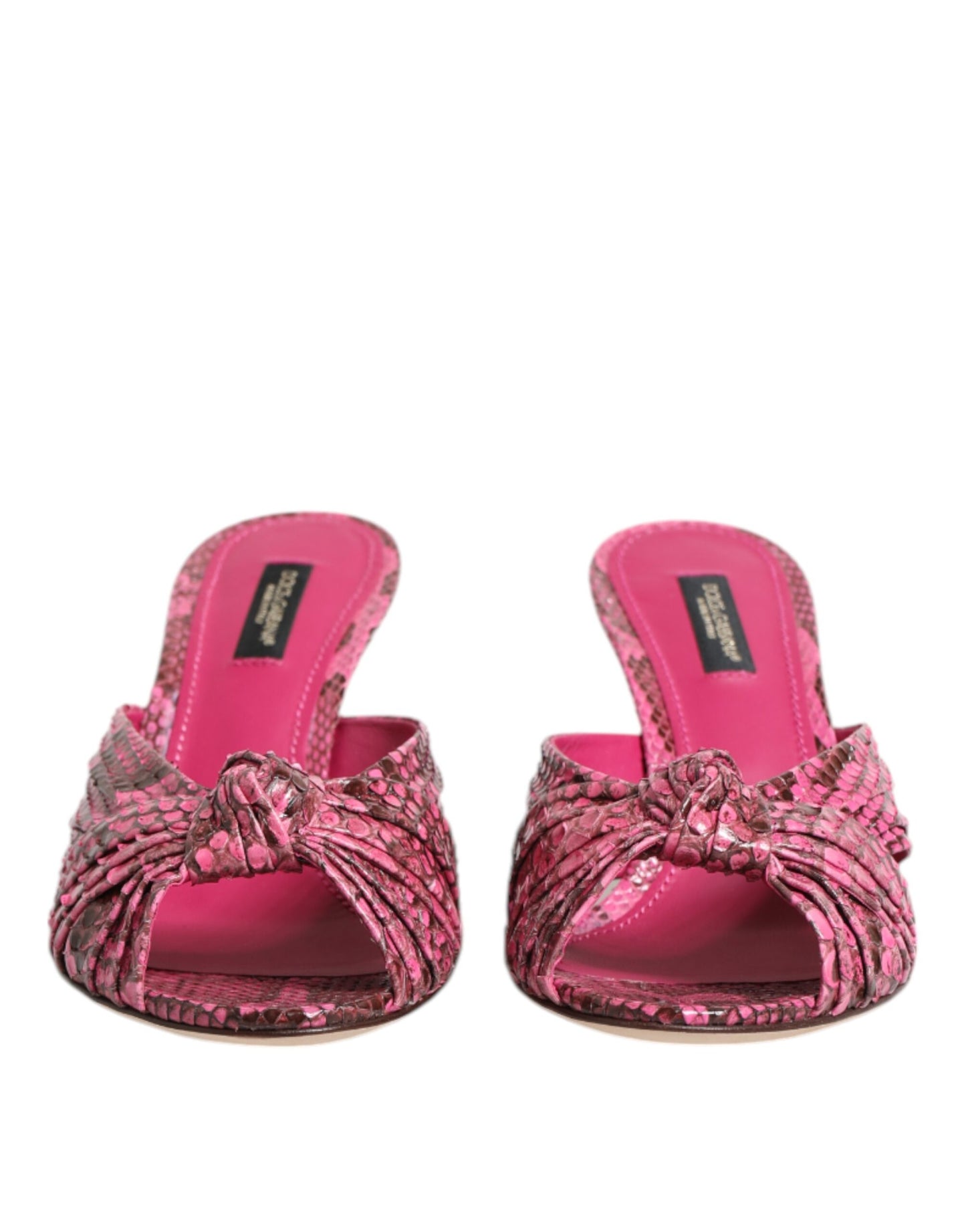 Dolce & Gabbana Rosa Leder Absätze Rutschen Sandalen Schuhe