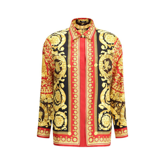 Versace Seidenhemd mit Muster in Multicolor