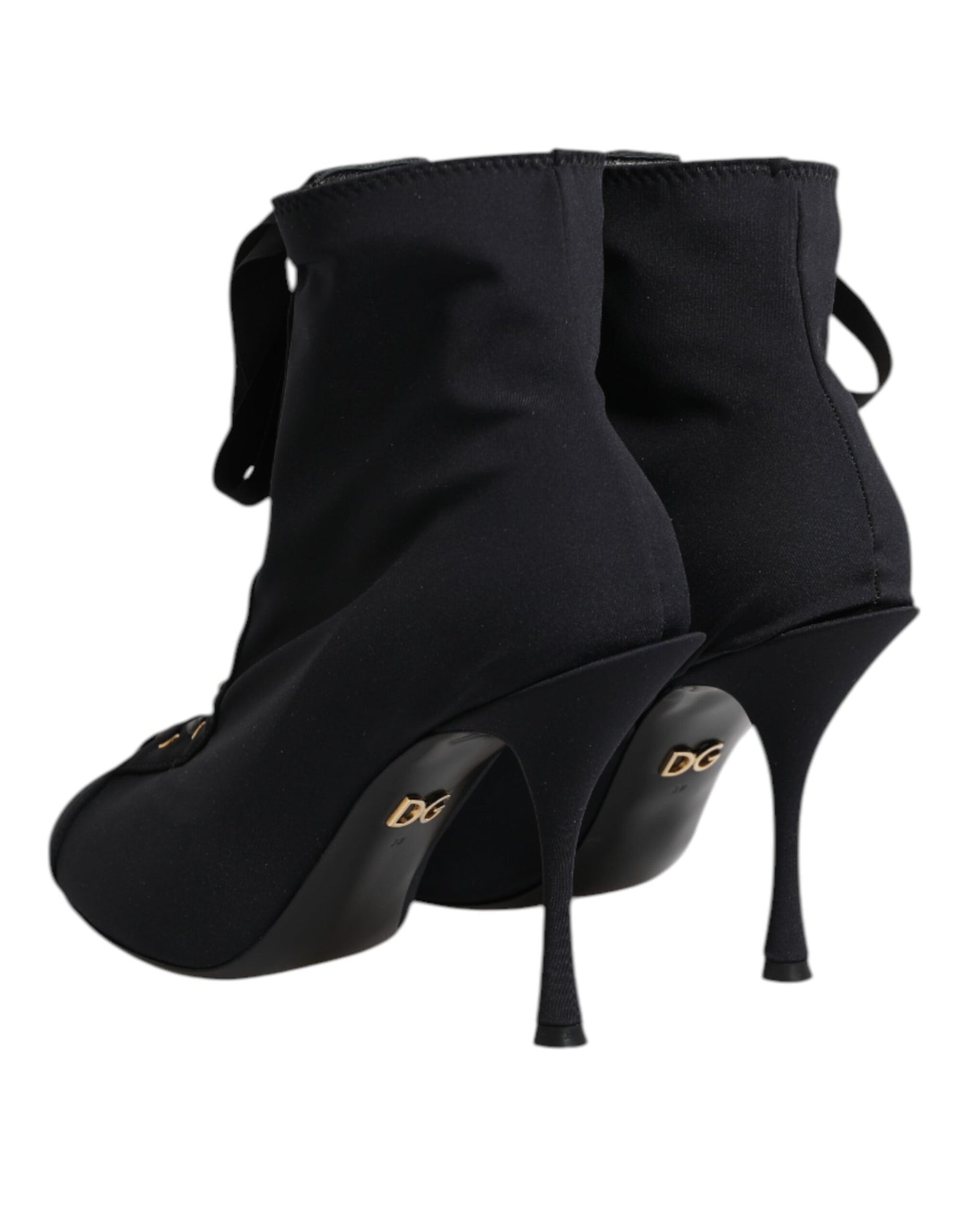 Dolce & Gabbana Schwarz Stiletto Heels Lace Up Stiefel Schuhe