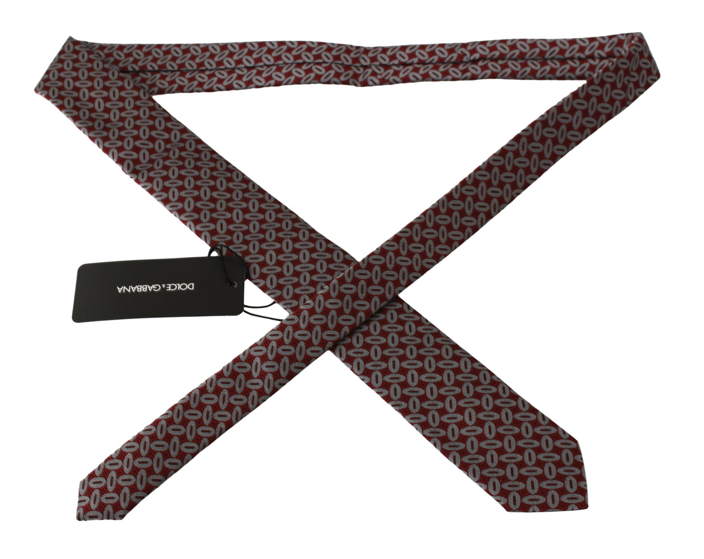 Dolce & Gabbana Rote 100% Seide bedruckte breite Krawatte Herrenkrawatte