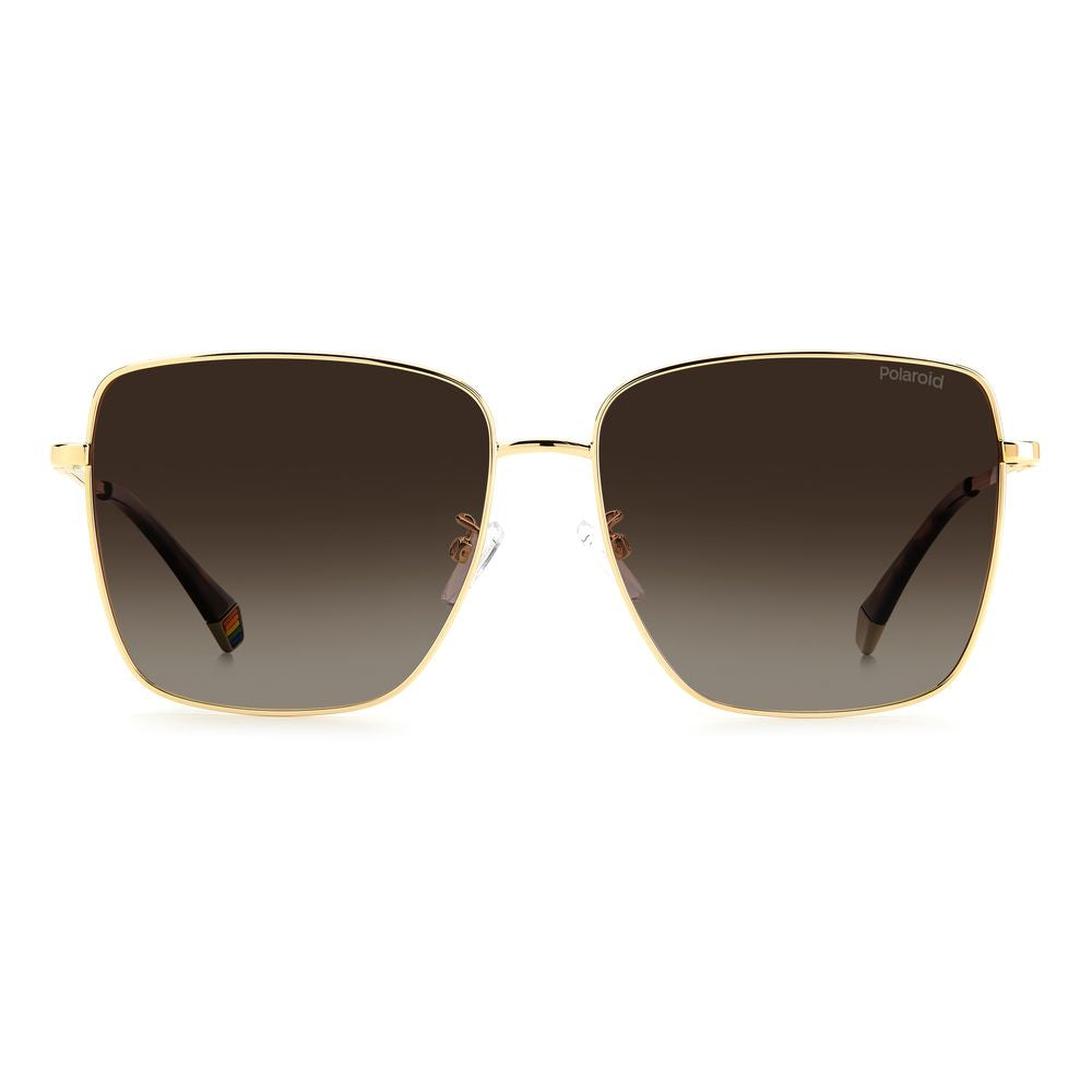 Polaroid Goldene Metall-Sonnenbrille