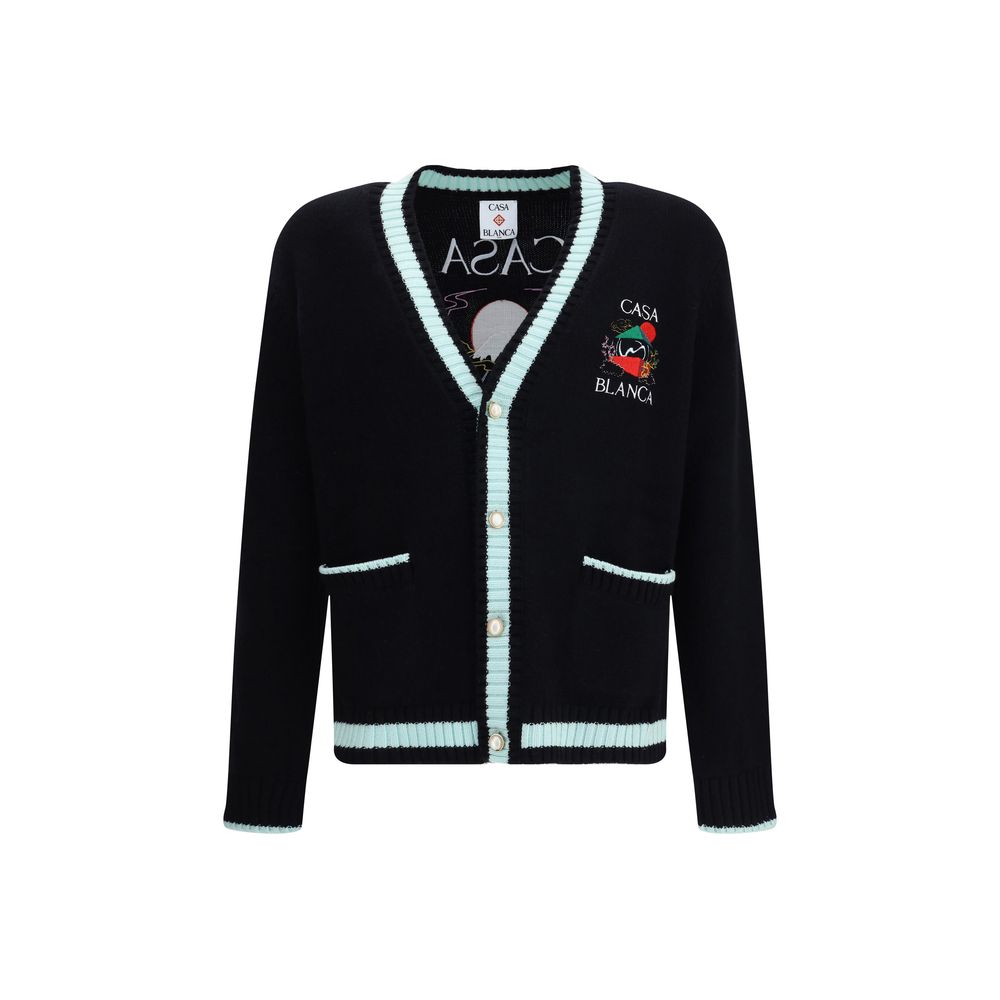 Casablanca Gestickte Strickjacke aus Merinowolle