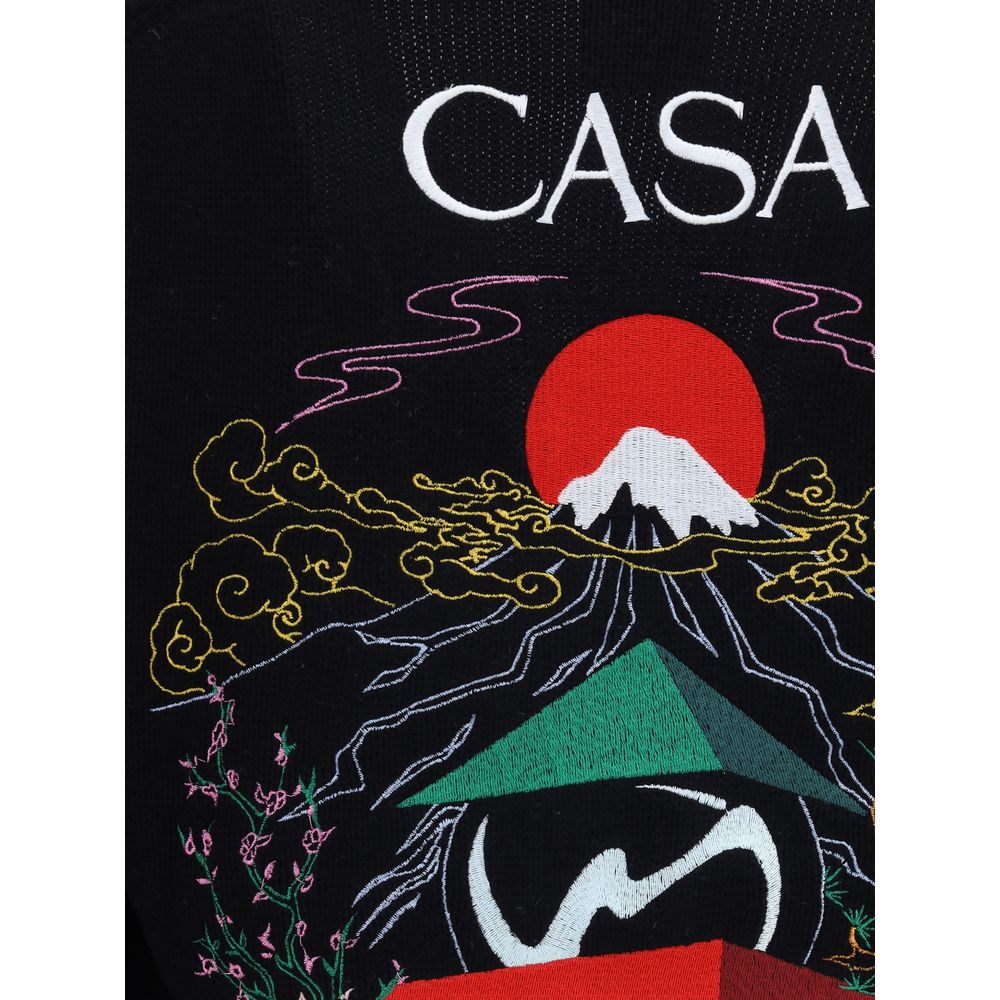 Casablanca Gestickte Strickjacke aus Merinowolle