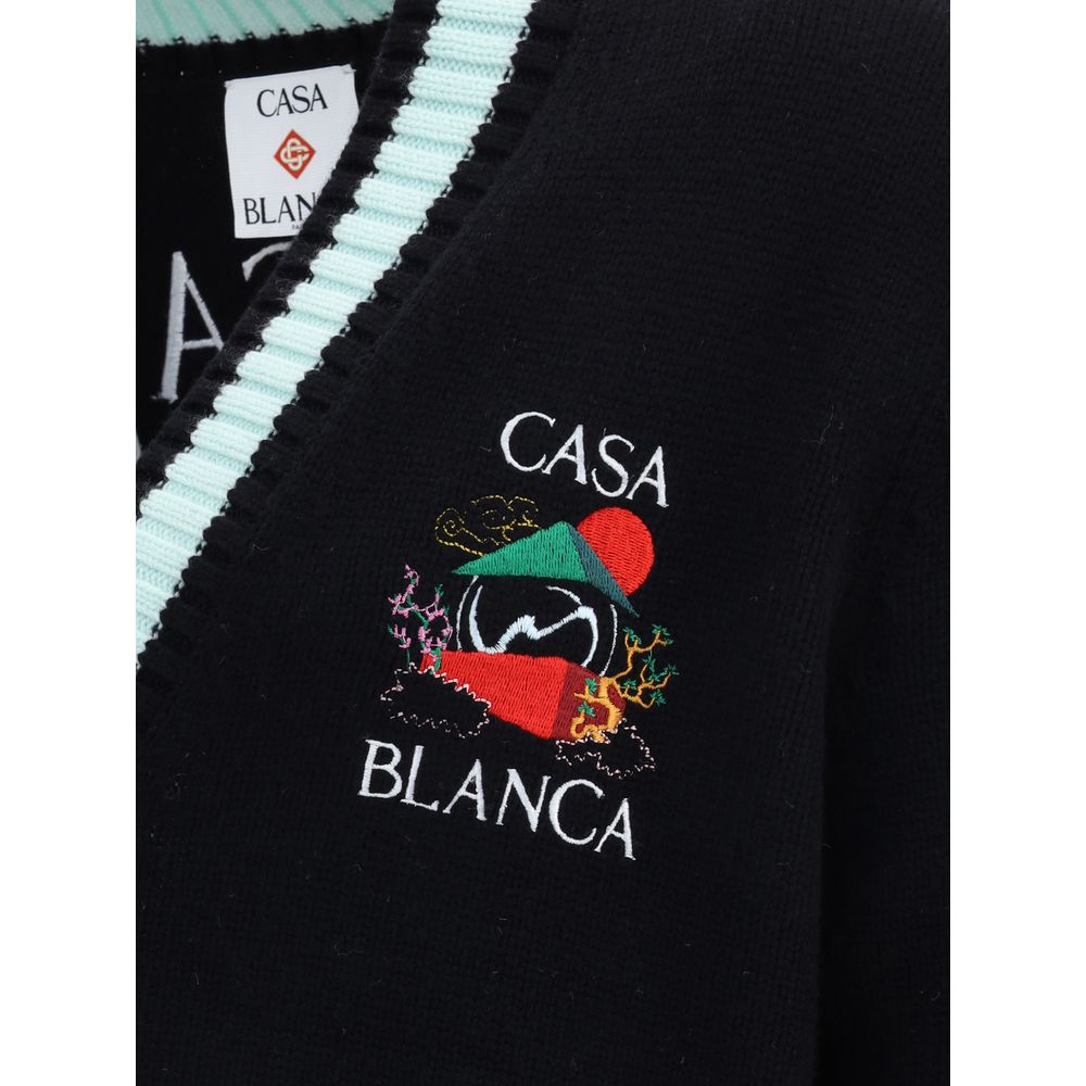 Casablanca Gestickte Strickjacke aus Merinowolle