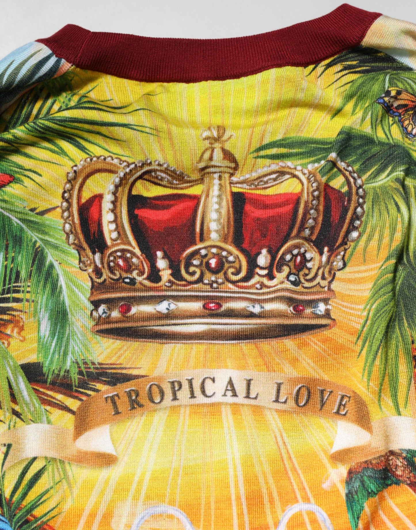 Dolce & Gabbana Tropical Heart Crown Seidenpullover