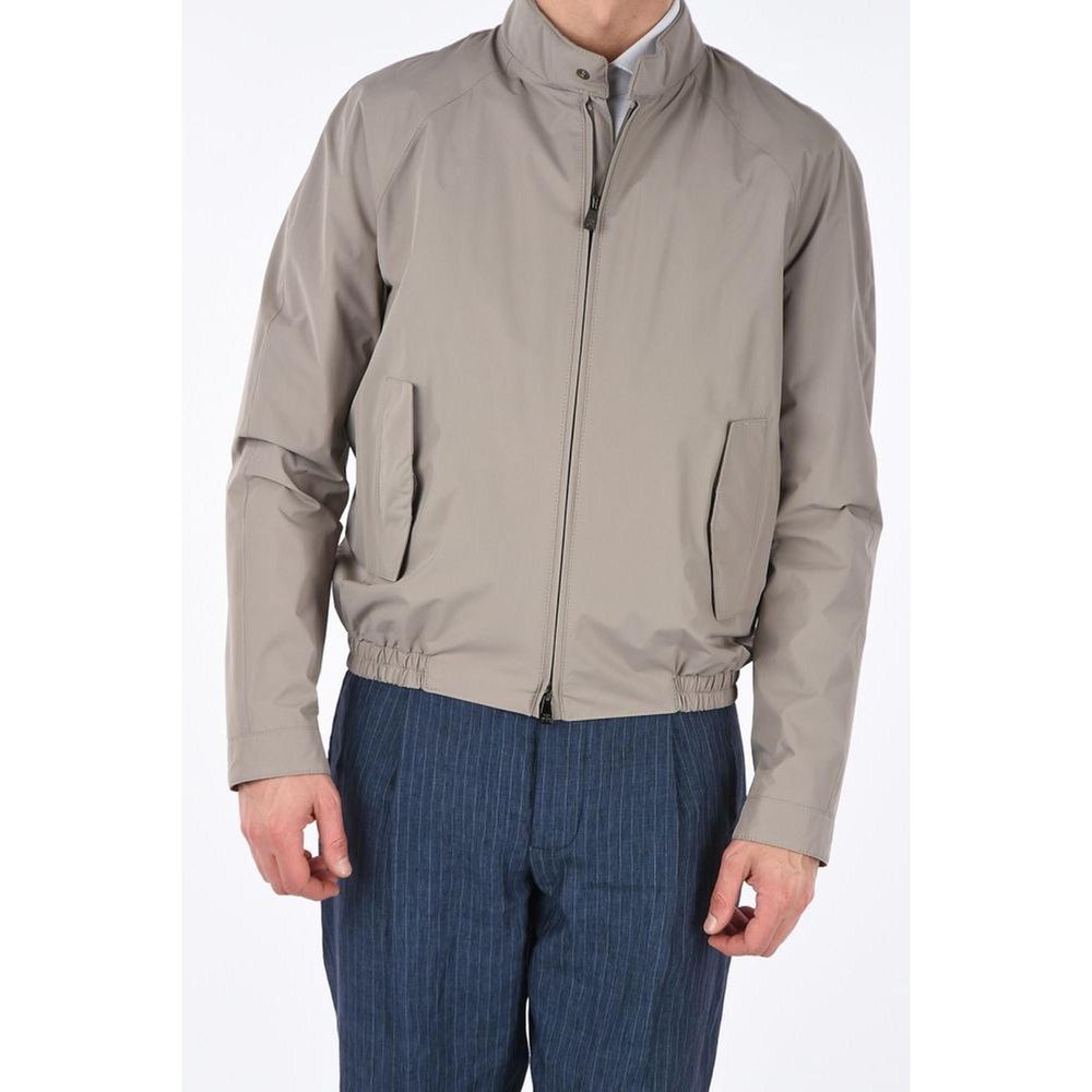 Corneliani Beigefarbene Polyesterjacke