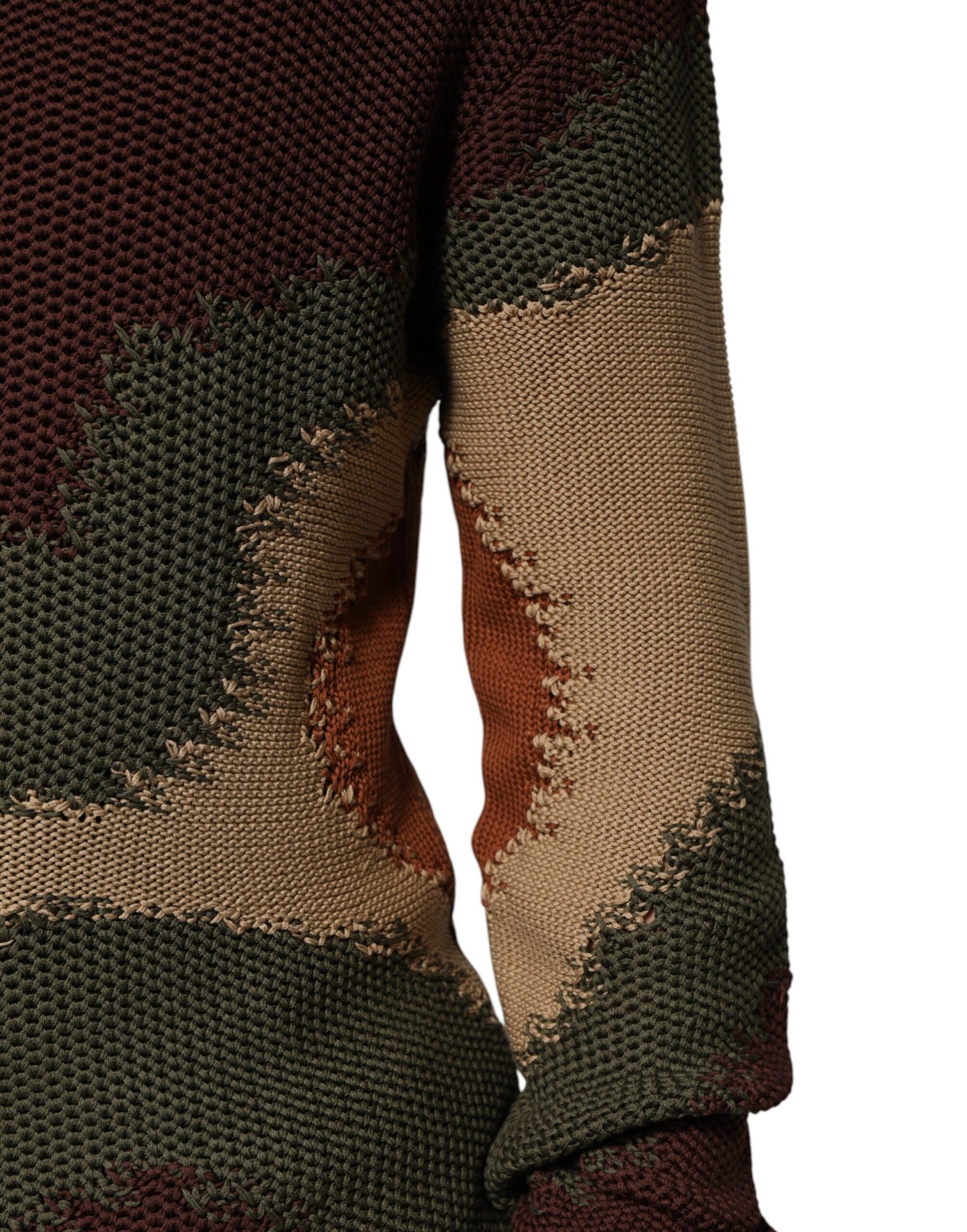 Dolce & Gabbana Multicolor Baumwolle Abstrakt Männer Pullover Sweater