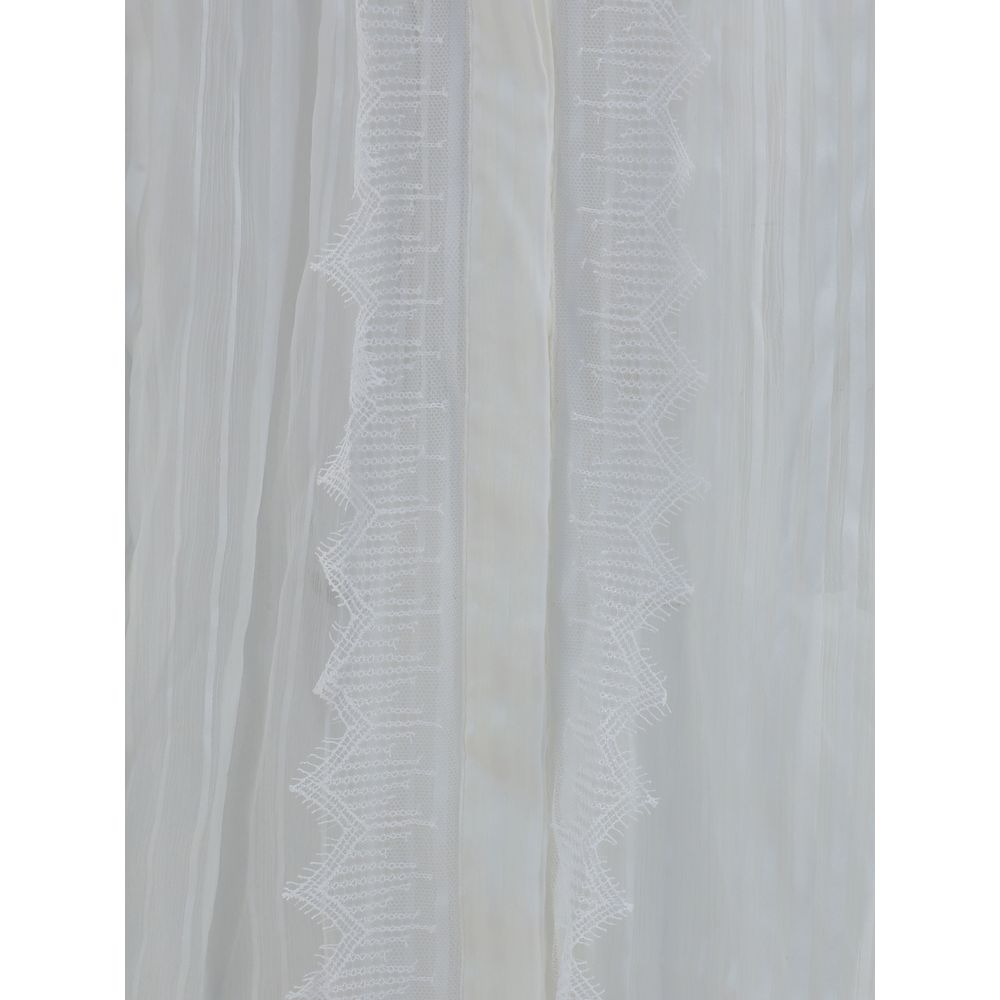Chloé Bluse aus gerafftem Seidenmusselin und Spitze