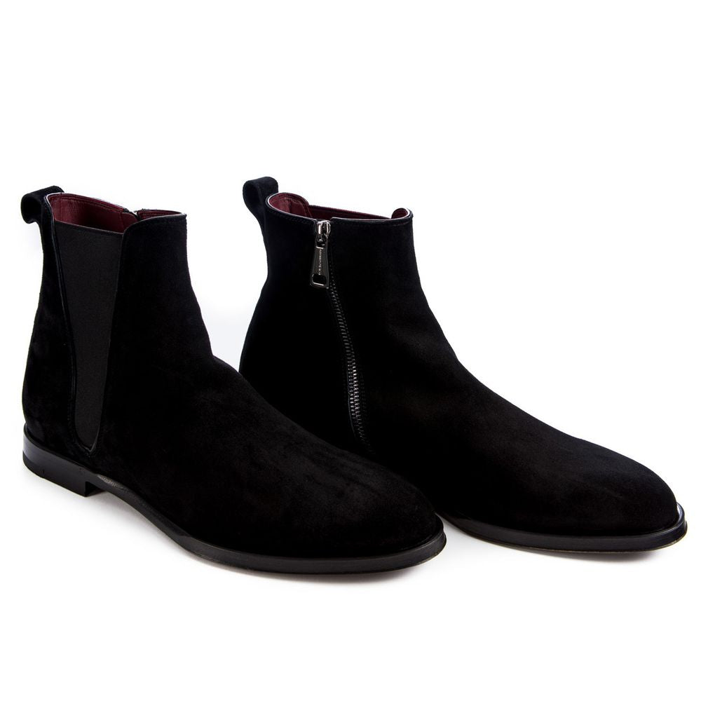 Dolce & Gabbana Stiefel aus schwarzem Kalbsleder