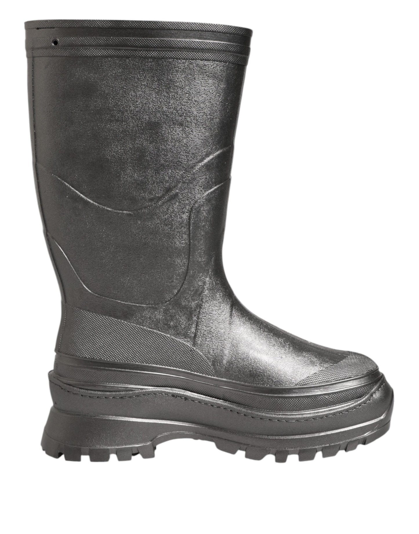 Dolce & Gabbana Schwarz Argento Pull On Regen Stiefel Schuhe