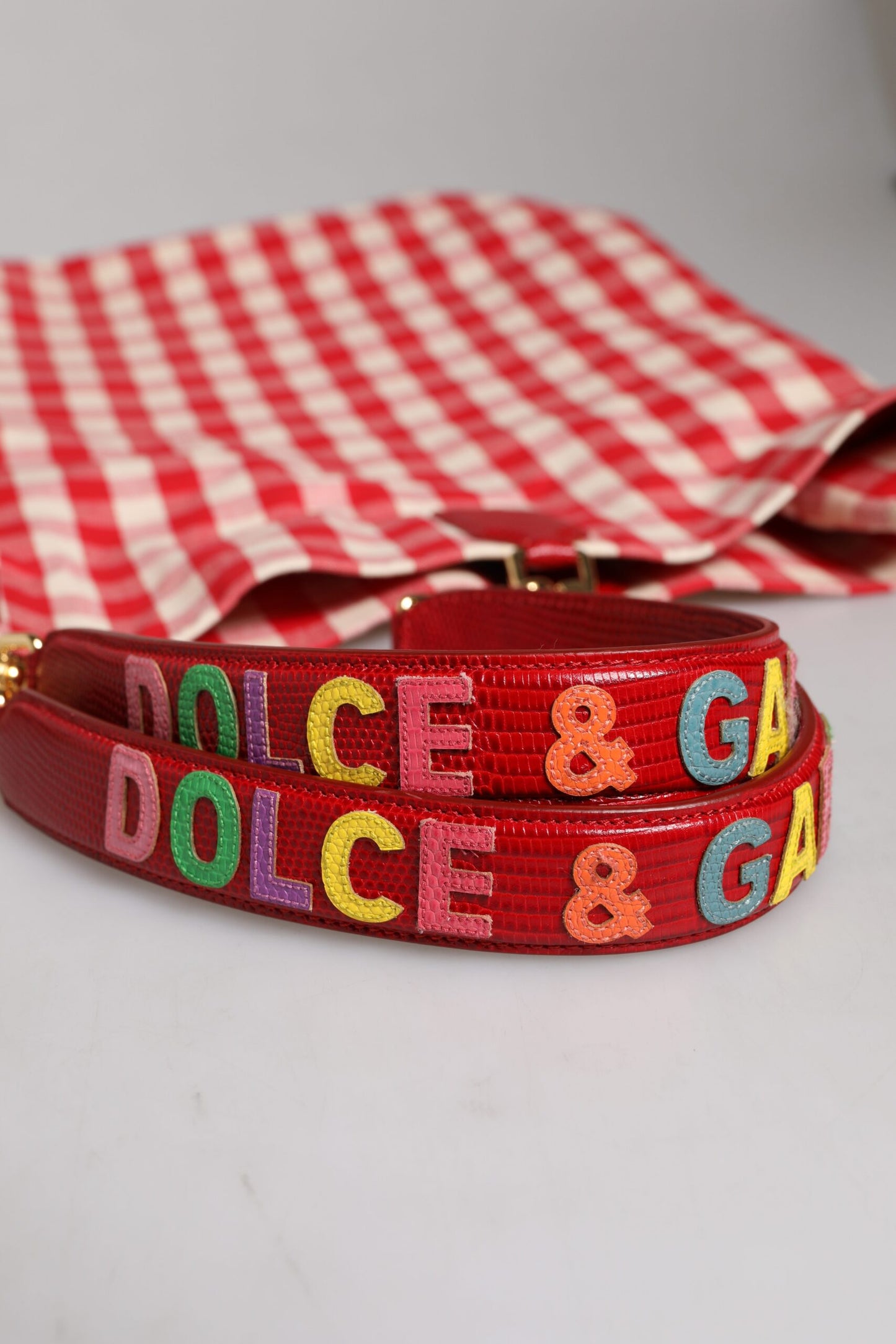 Dolce & Gabbana Rote, mit Strass verzierte I Love Pizza-Tasche