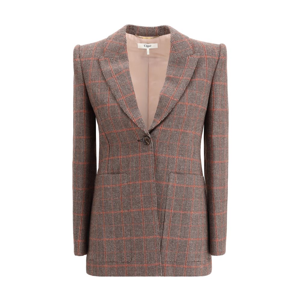 Chloé Karierter Blazer aus Wolle