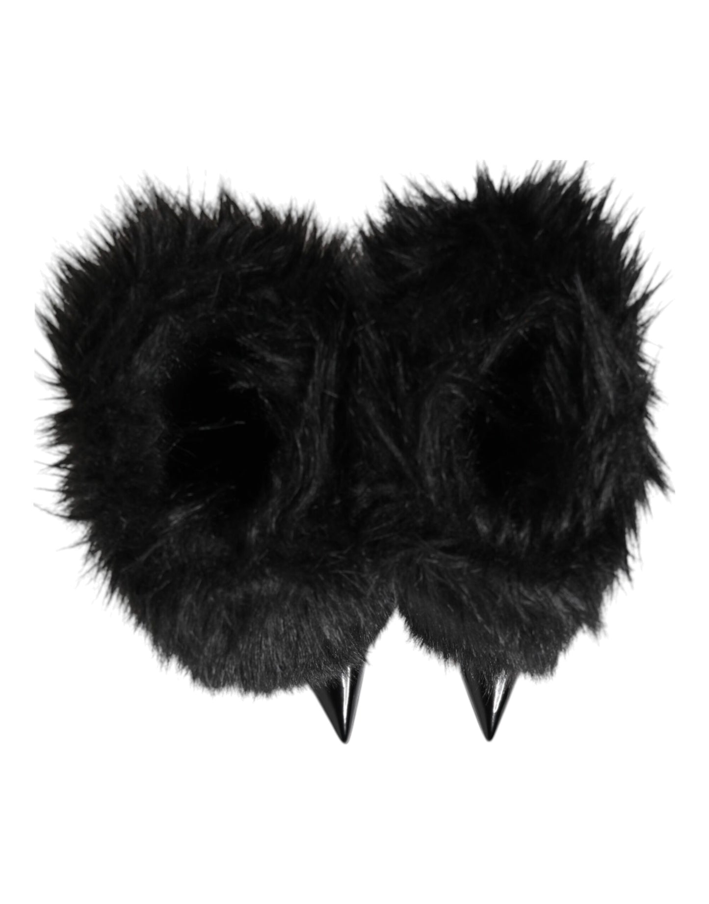 Dolce & Gabbana Schwarze Kunstpelz spitze Knie hohe Stiletto Stiefel Schuhe