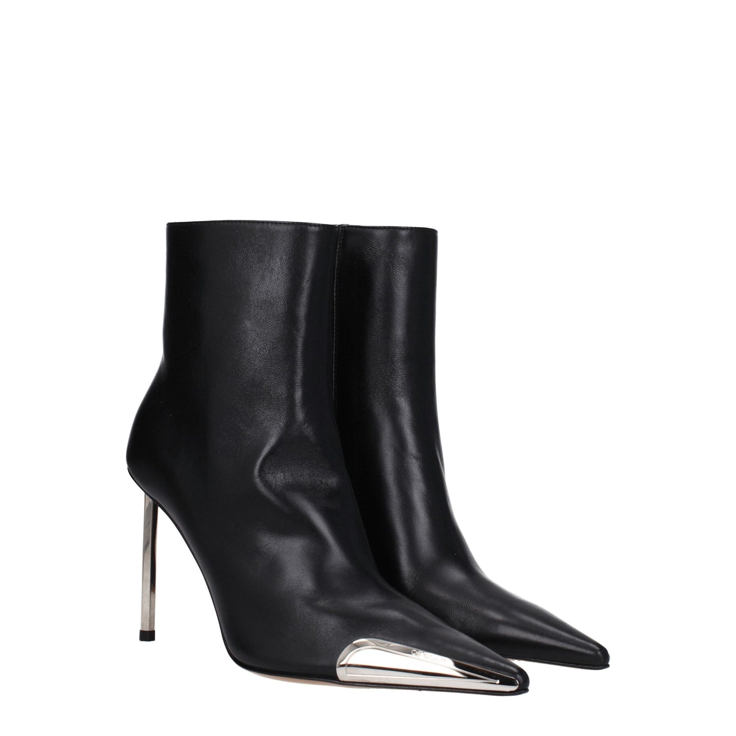 Off-White Schwarze Lederstiefeletten