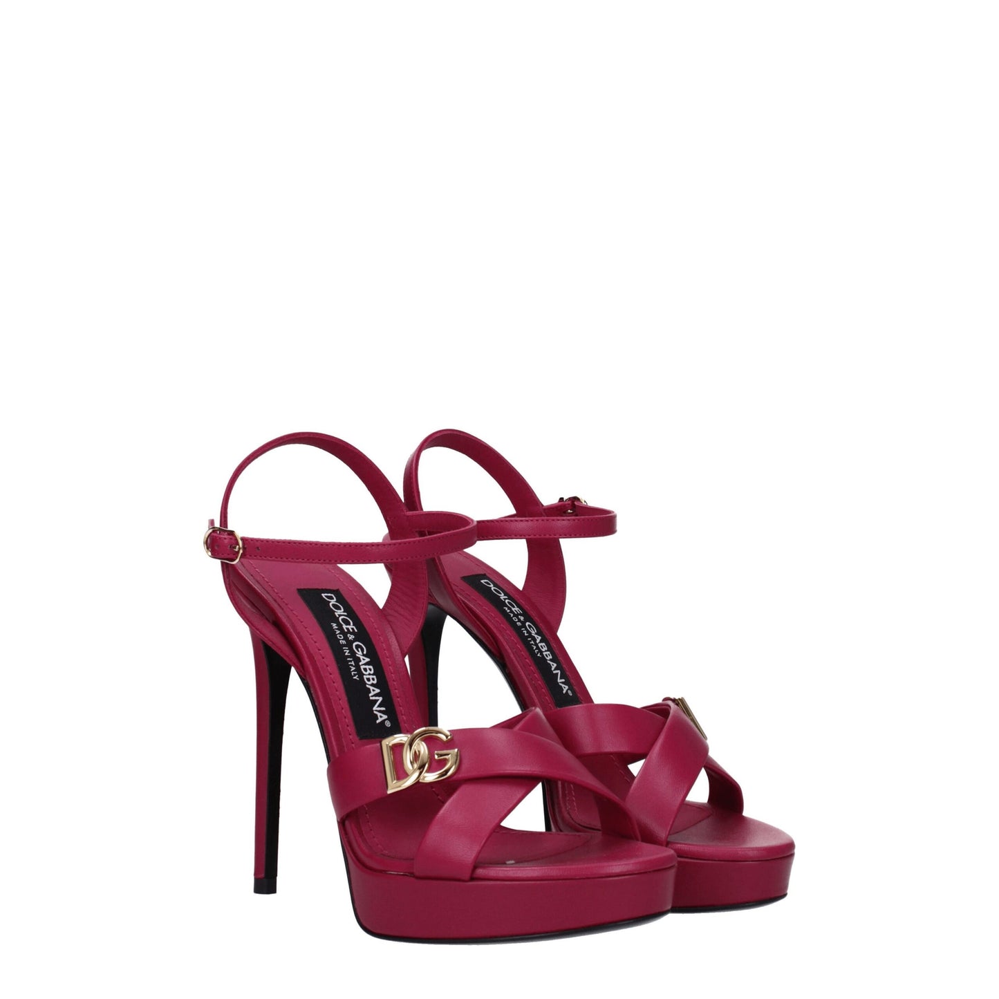 Dolce & Gabbana Rosa Leder-Plateaus