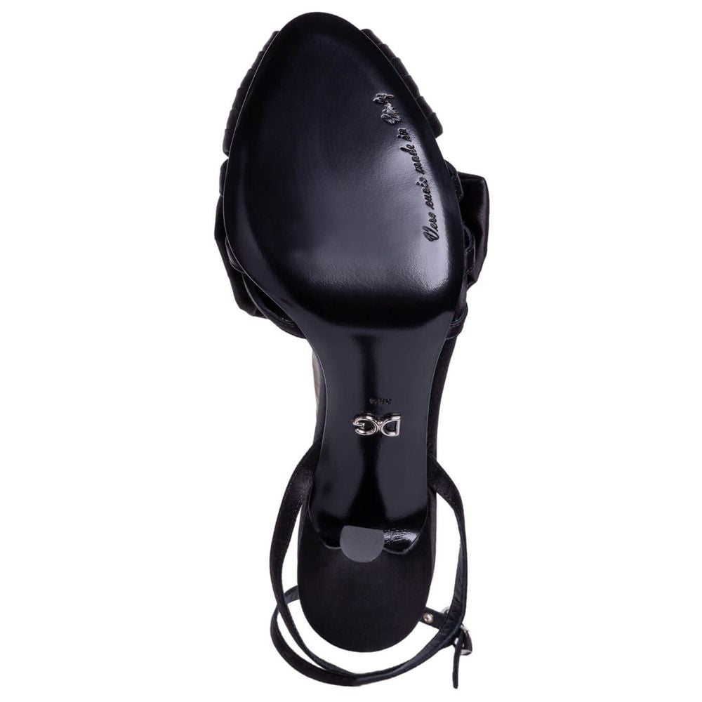 Dolce & Gabbana Schwarze Ziegenleder-Sandale