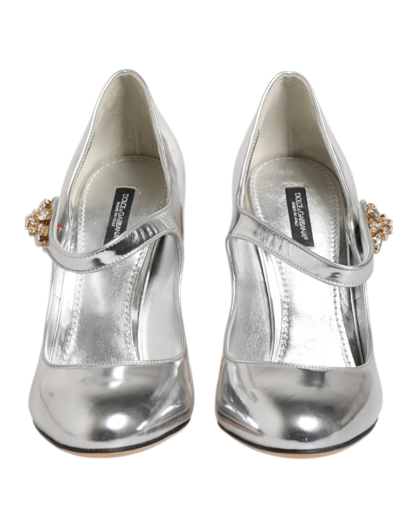 Dolce & Gabbana Silber Kronleuchter gemeißelt Ferse Mary Jane Pumpe Schuhe
