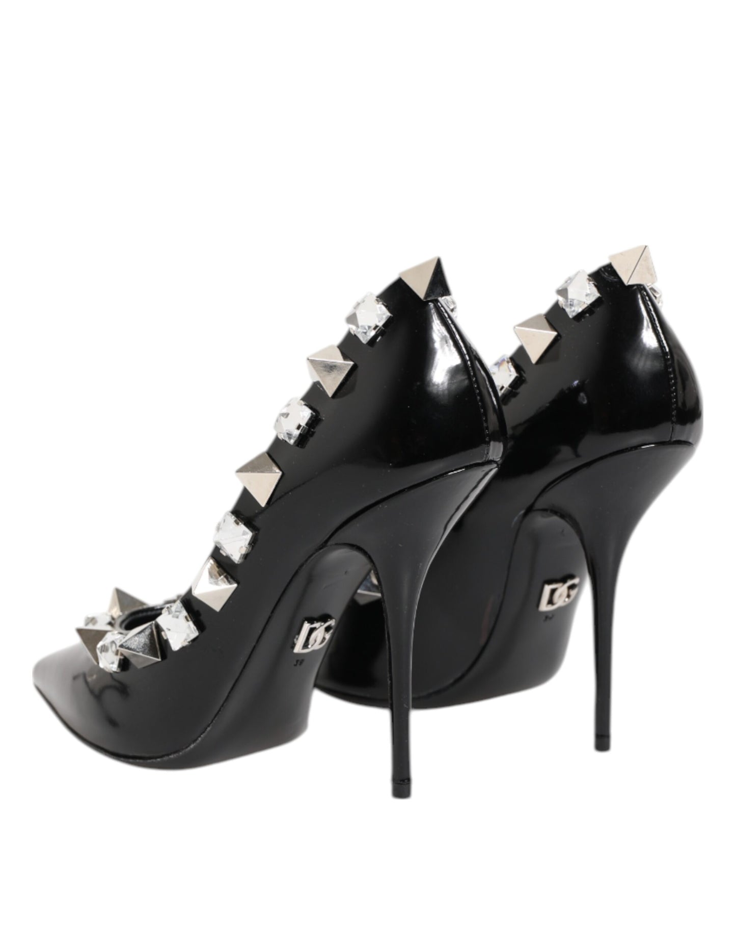 Dolce & Gabbana Schwarz Kristalle Nieten Stiletto Pumps Schuhe