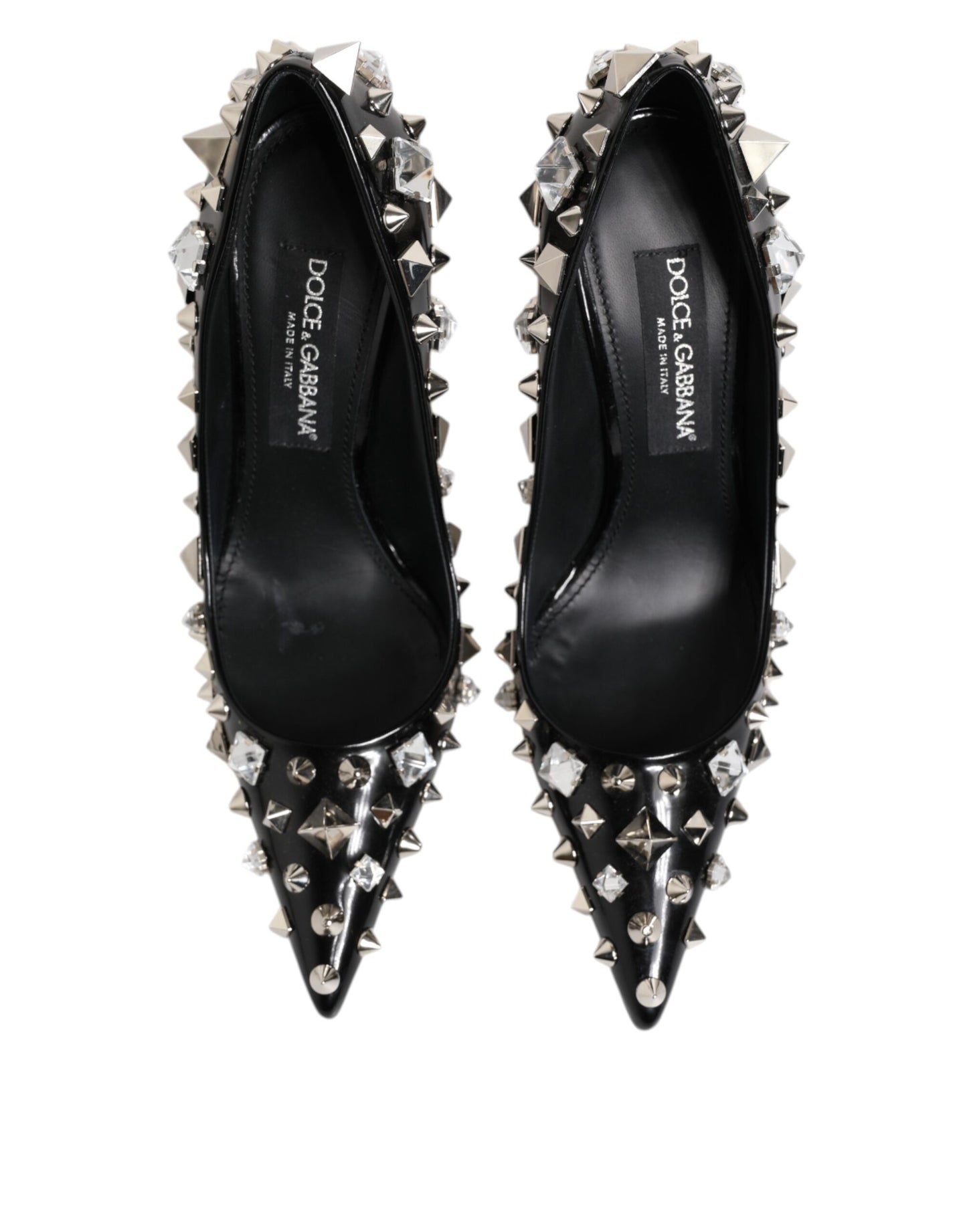 Dolce & Gabbana Schwarz Kristalle Nieten Stiletto Pumps Schuhe