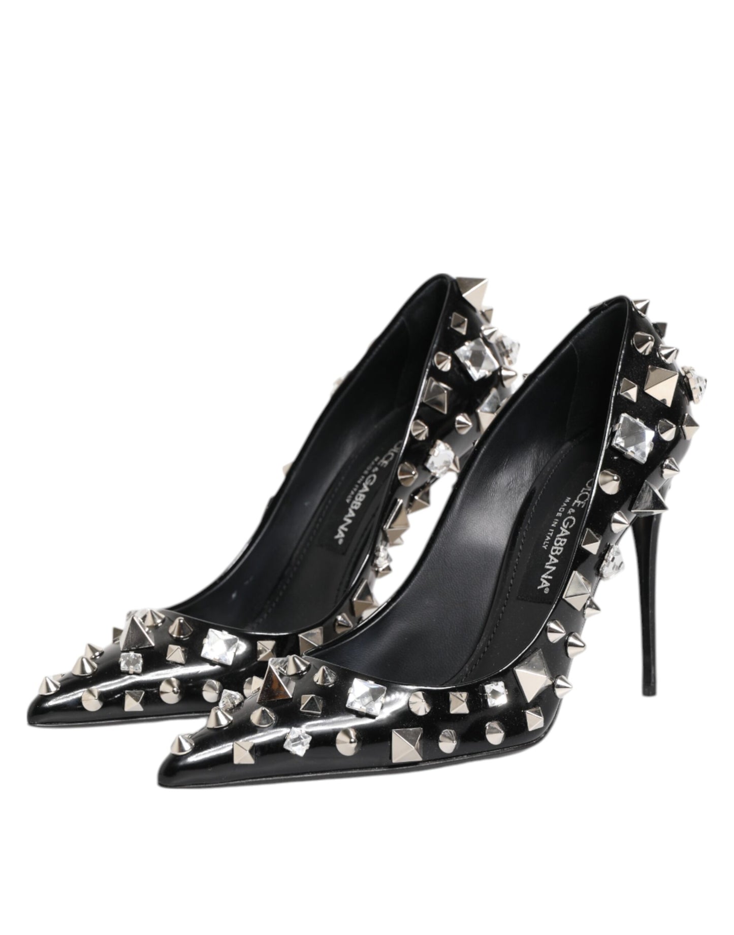 Dolce & Gabbana Schwarz Kristalle Nieten Stiletto Pumps Schuhe