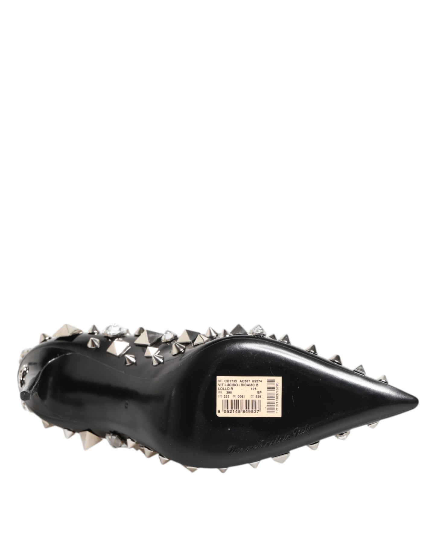 Dolce & Gabbana Schwarz Kristalle Nieten Stiletto Pumps Schuhe