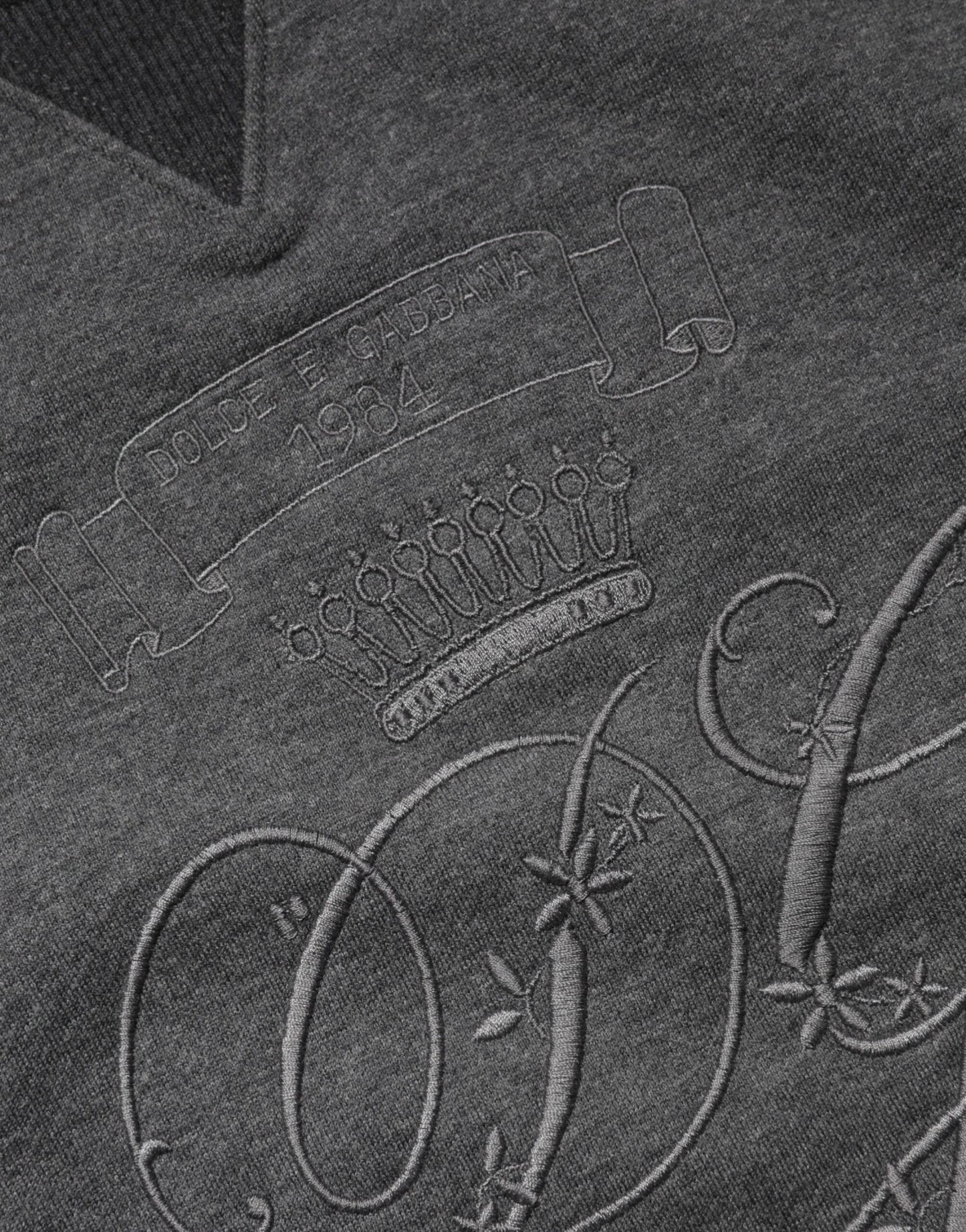 Dolce & Gabbana Grauer DG Logo-Pullover mit Stickerei