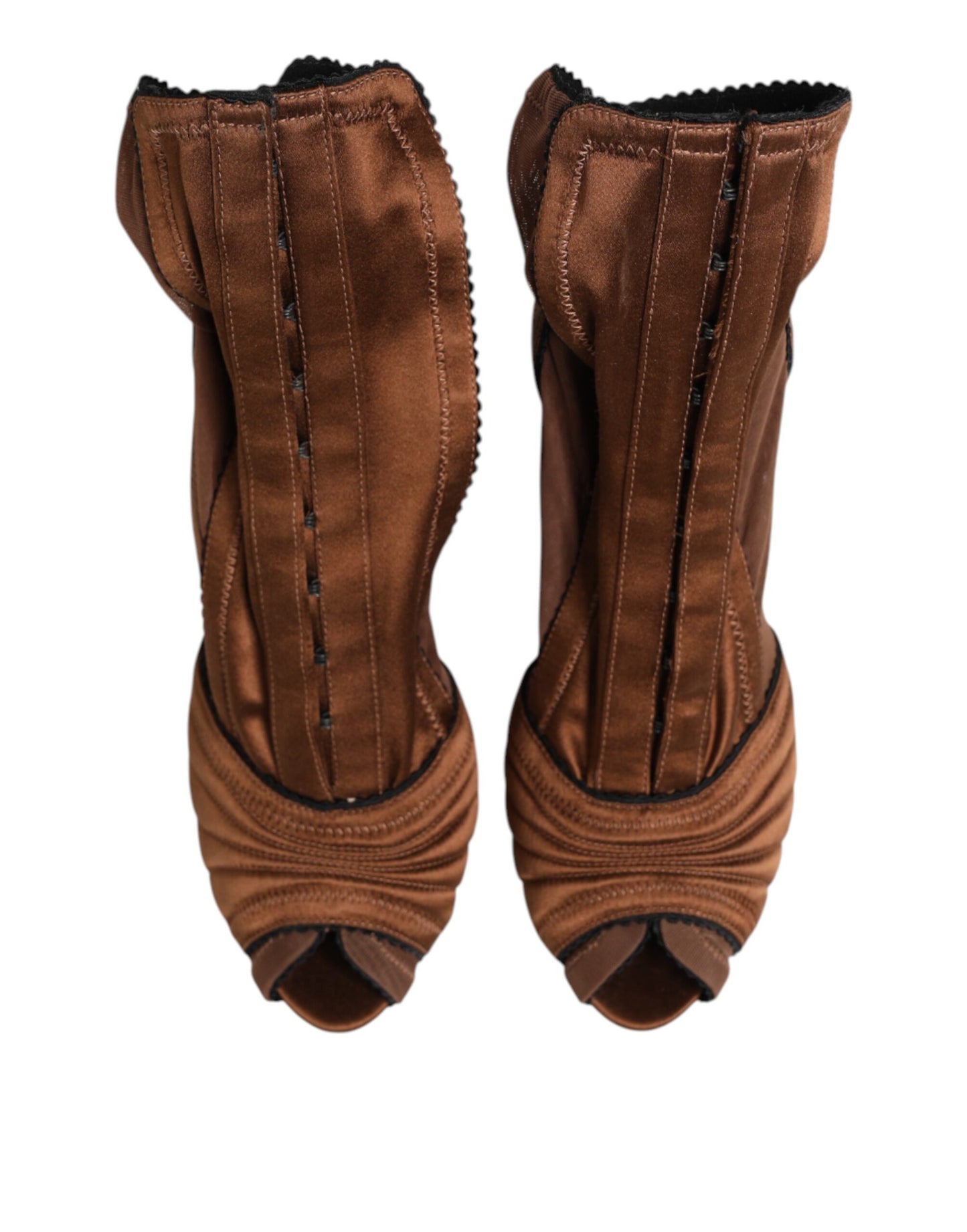 Dolce & Gabbana Braune Bette Hochhackige Stiefeletten Schuhe