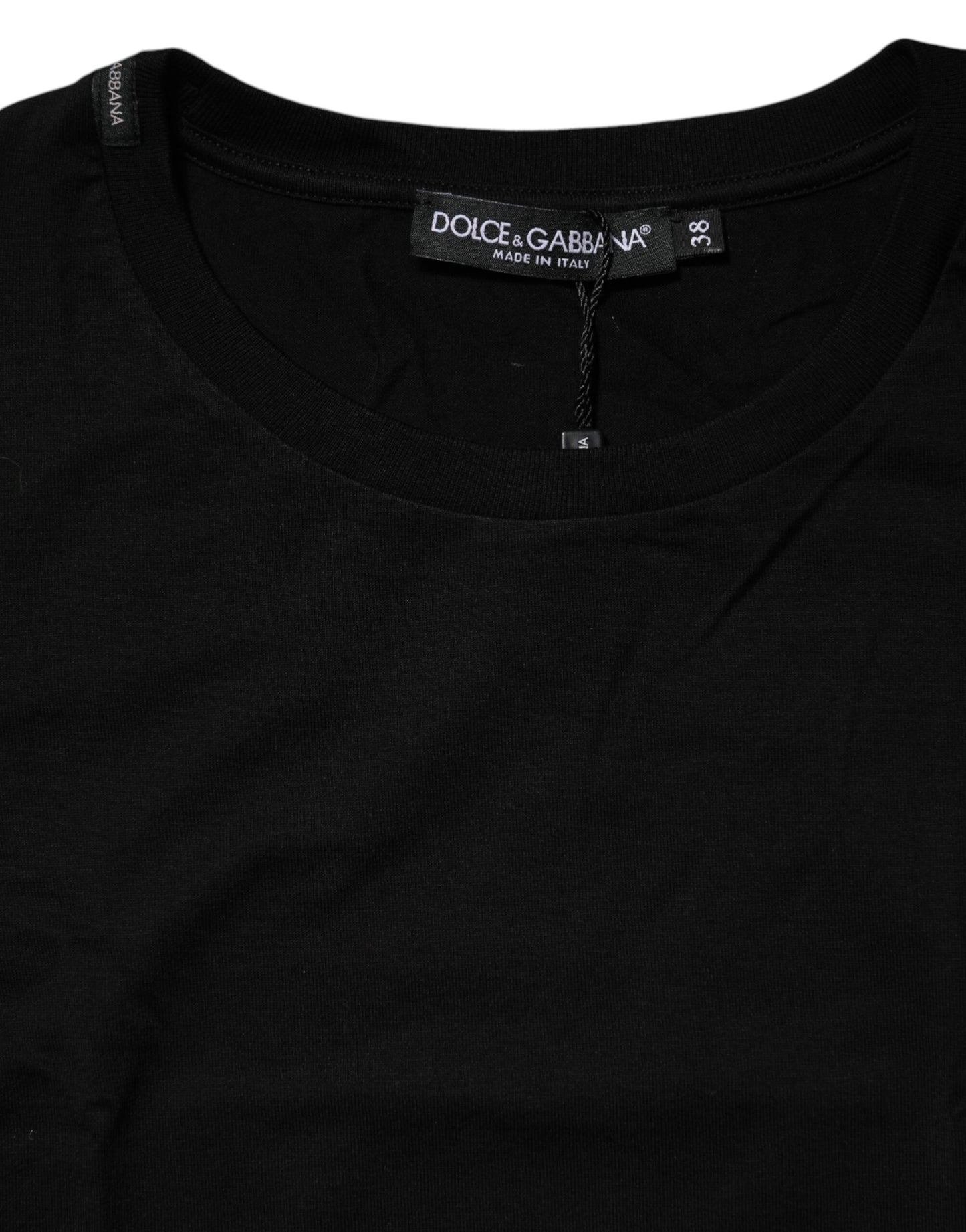 Dolce & Gabbana Schwarzes Kurzarm-T-Shirt mit Rundhalsausschnitt