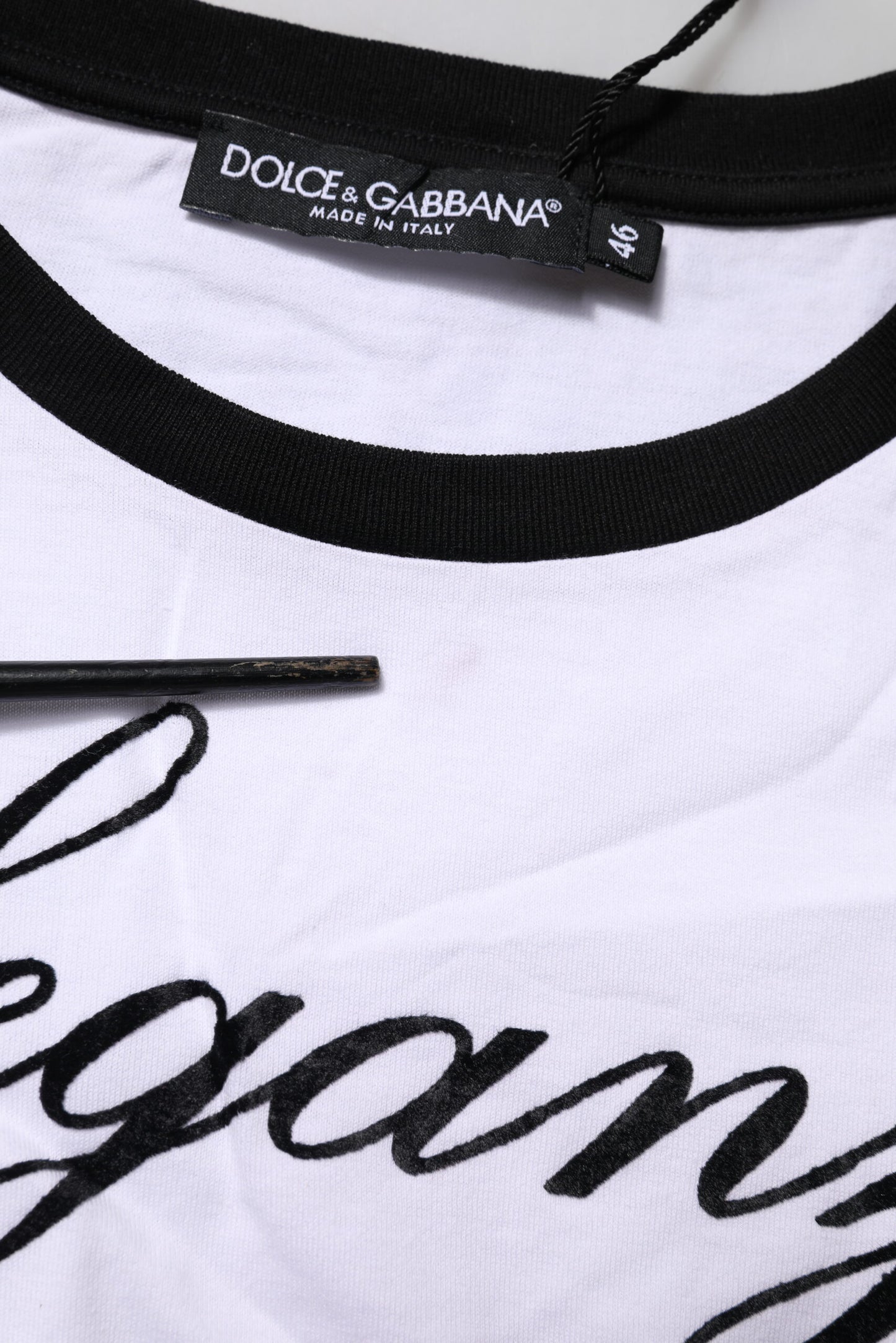 Dolce & Gabbana Weißes Eleganza Baumwoll-T-Shirt mit Rundhalsausschnitt