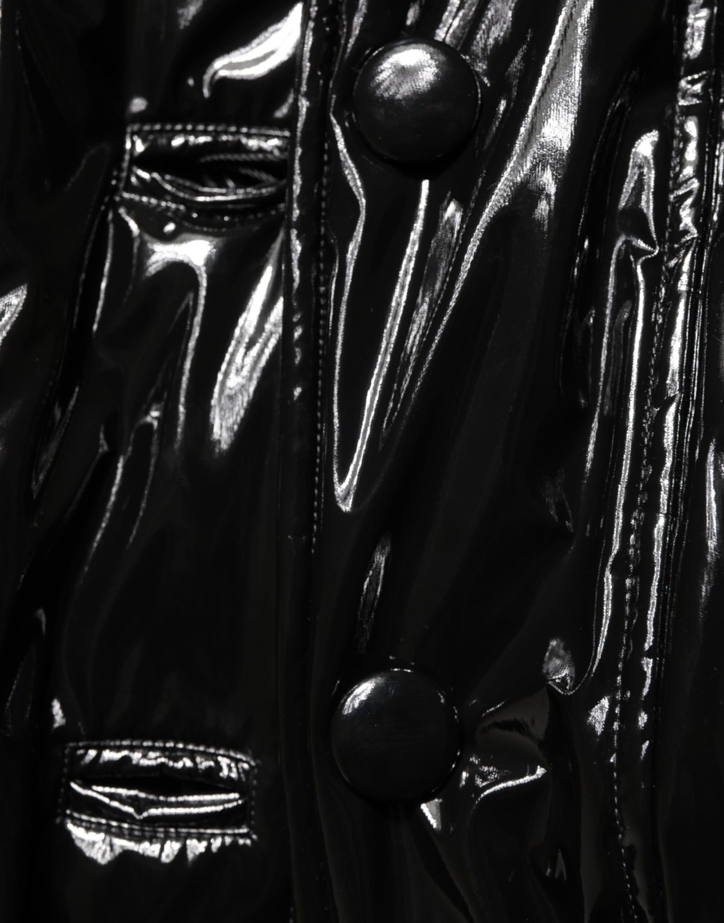 Dolce & Gabbana Polyester Schwarzer gesteppter Puffermantel Jacke