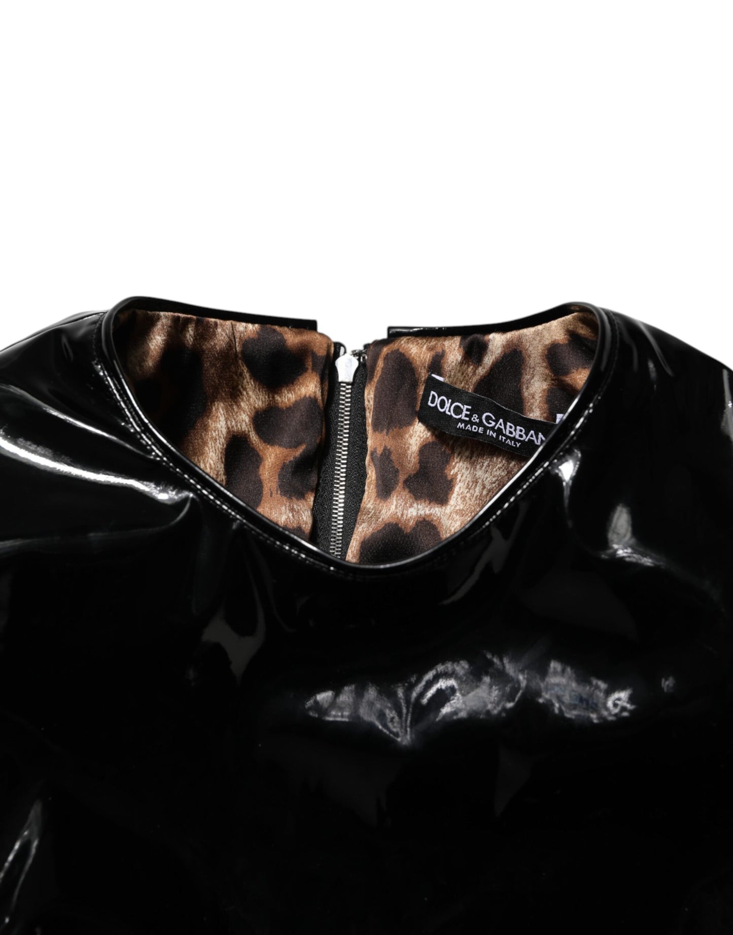 Dolce & Gabbana Schwarzes Bodycon-Mantel-Minikleid mit Puffärmeln