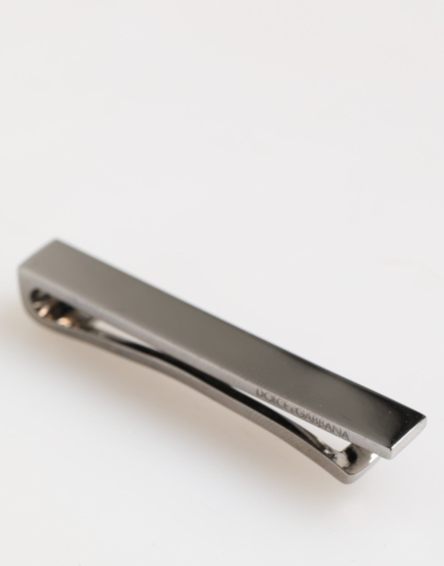 Dolce & Gabbana Silber Ton Messing Logo Branded Männer Accessoire Krawattenklammer Bar