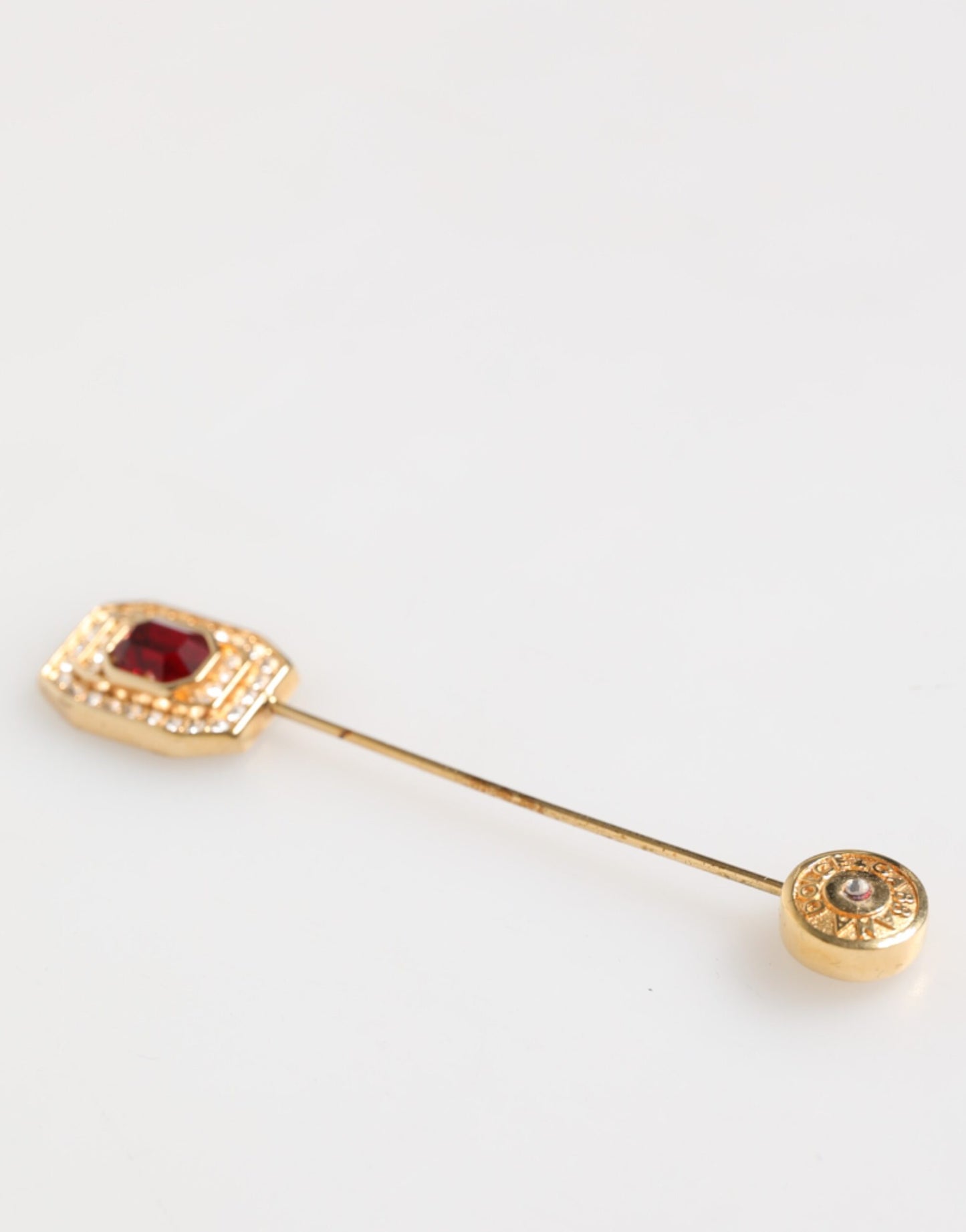 Dolce & Gabbana Strass verzierte Sterling Silber Kragen Brosche Pin