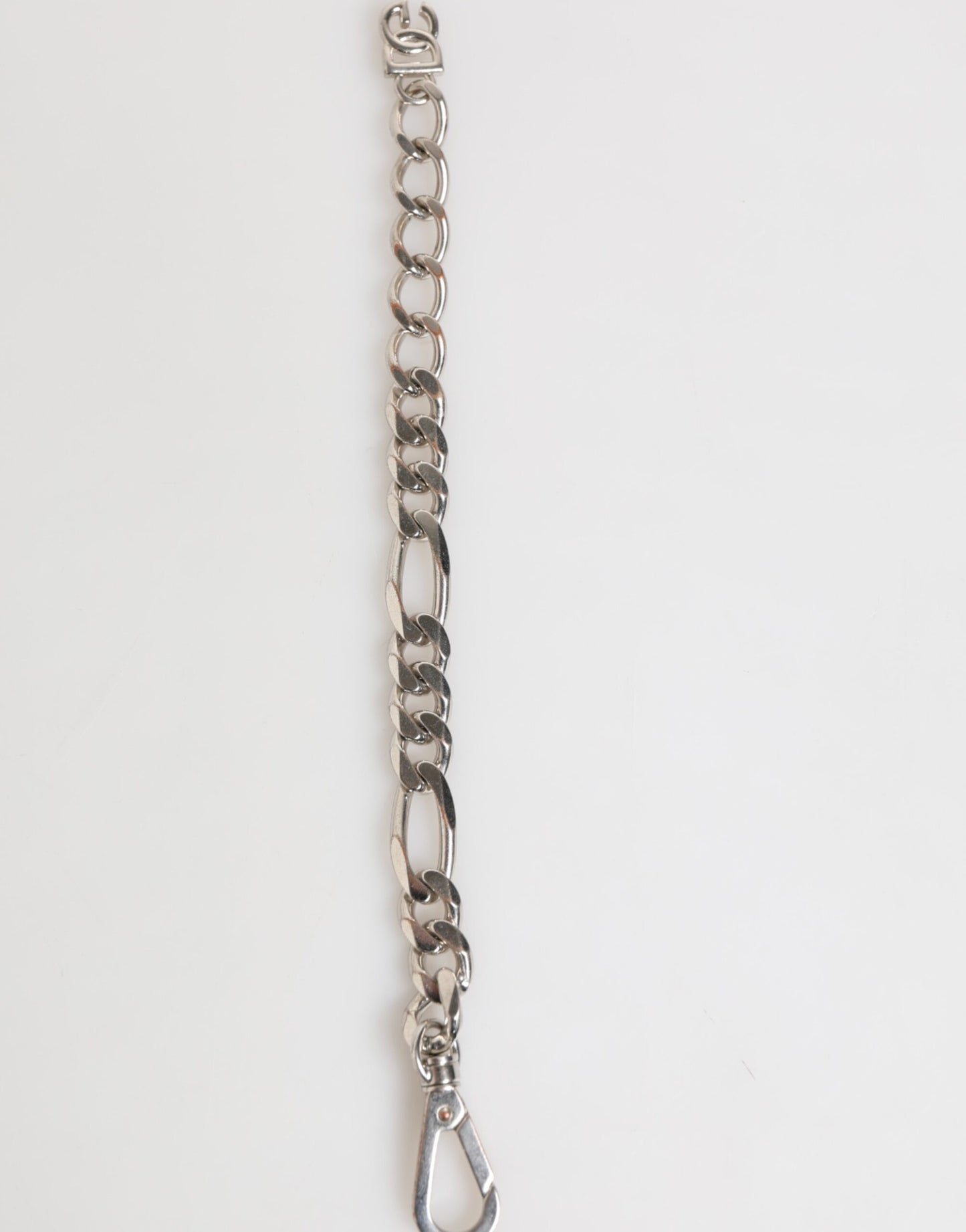 Dolce & Gabbana Silberfarbene Messingkette Karabinerverschluss DG Logo-Armband