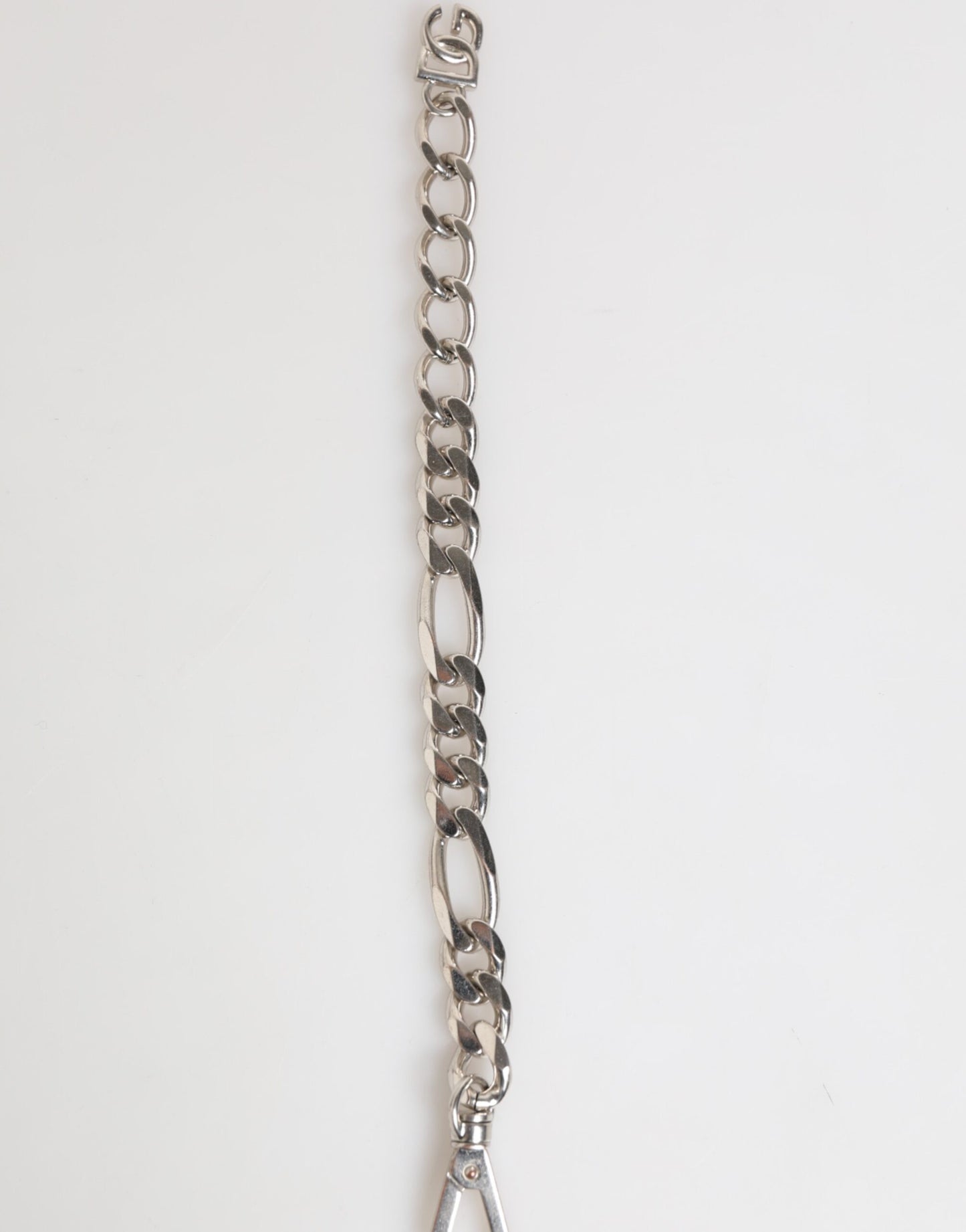 Dolce & Gabbana Silberfarbene Messingkette Karabinerverschluss DG Logo-Armband