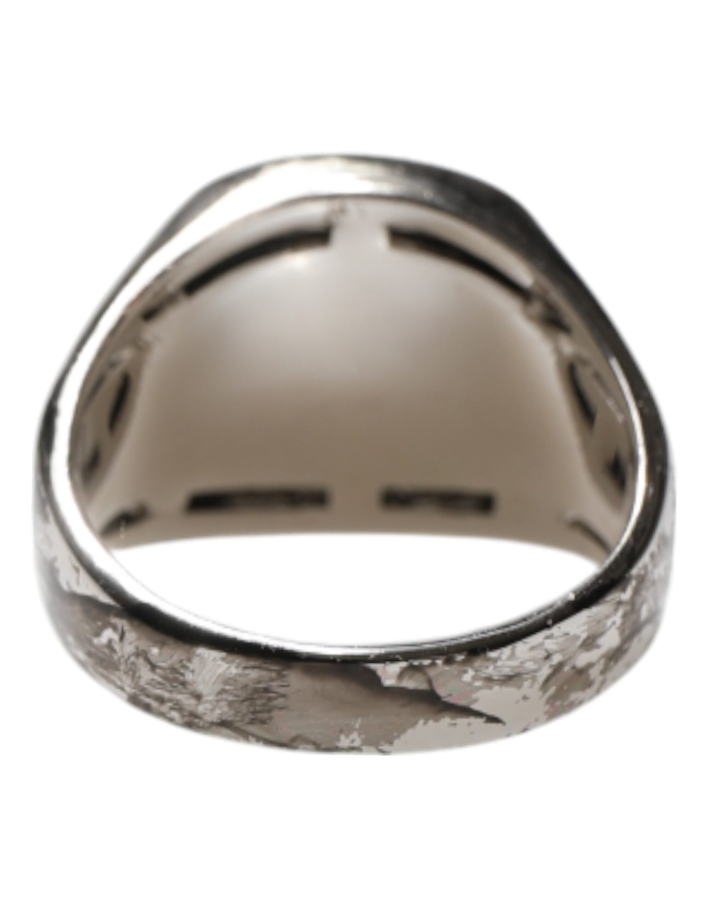 Dolce & Gabbana Silber Ton graviert zwei Farbe Echtmessing Ring