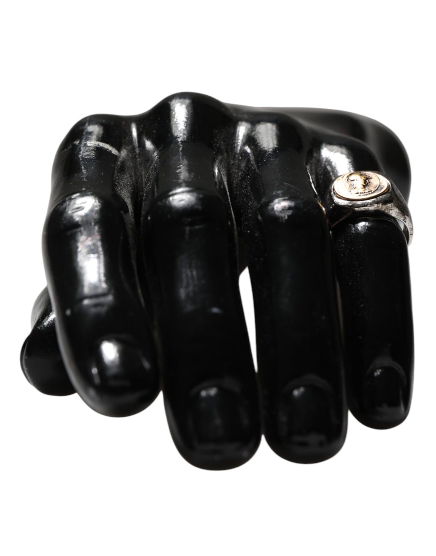 Dolce & Gabbana Silber Ton graviert zwei Farbe Echtmessing Ring