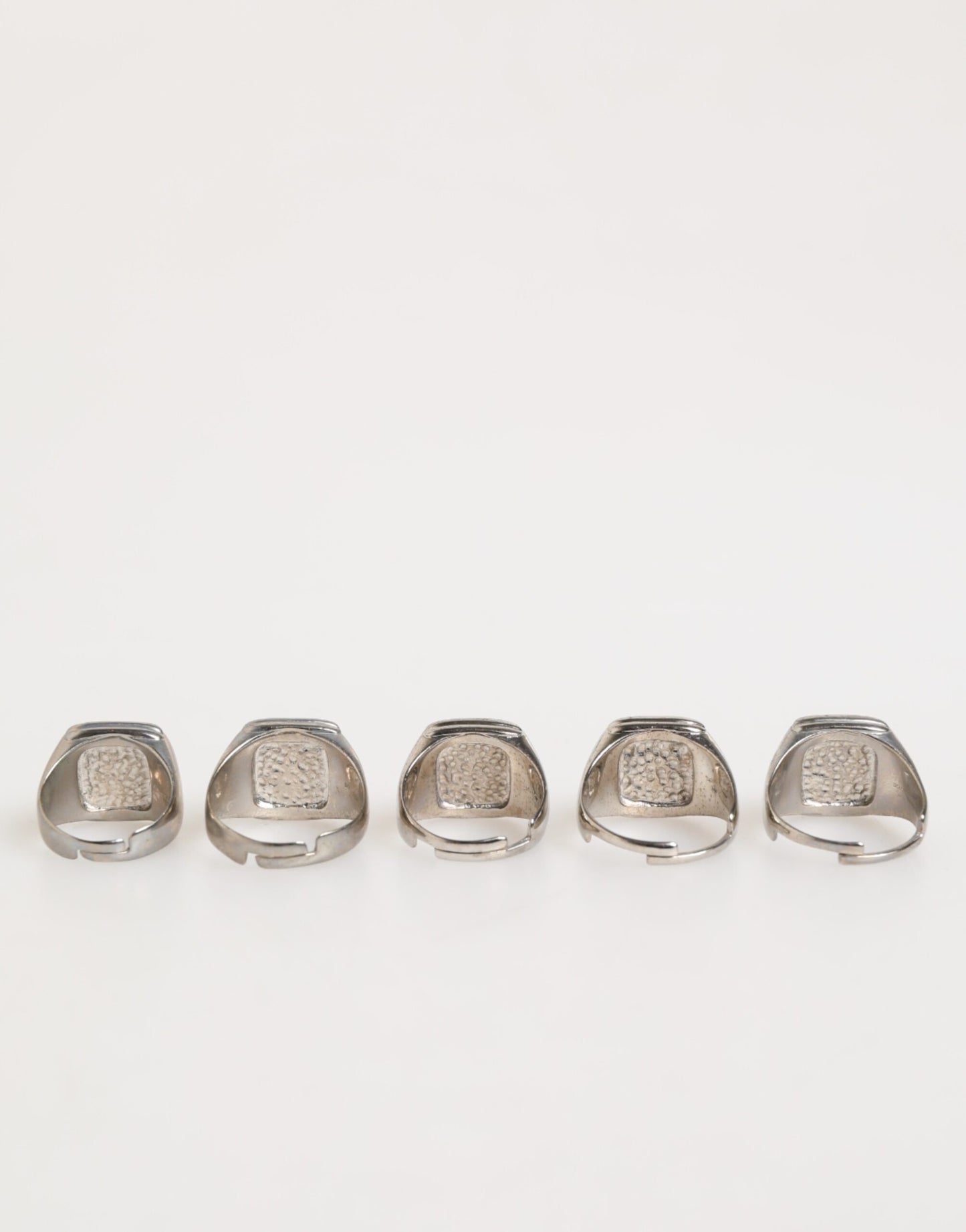 Dolce & Gabbana Silber-Ton Messing Schriftzug Set 5 Stück verstellbaren Ring