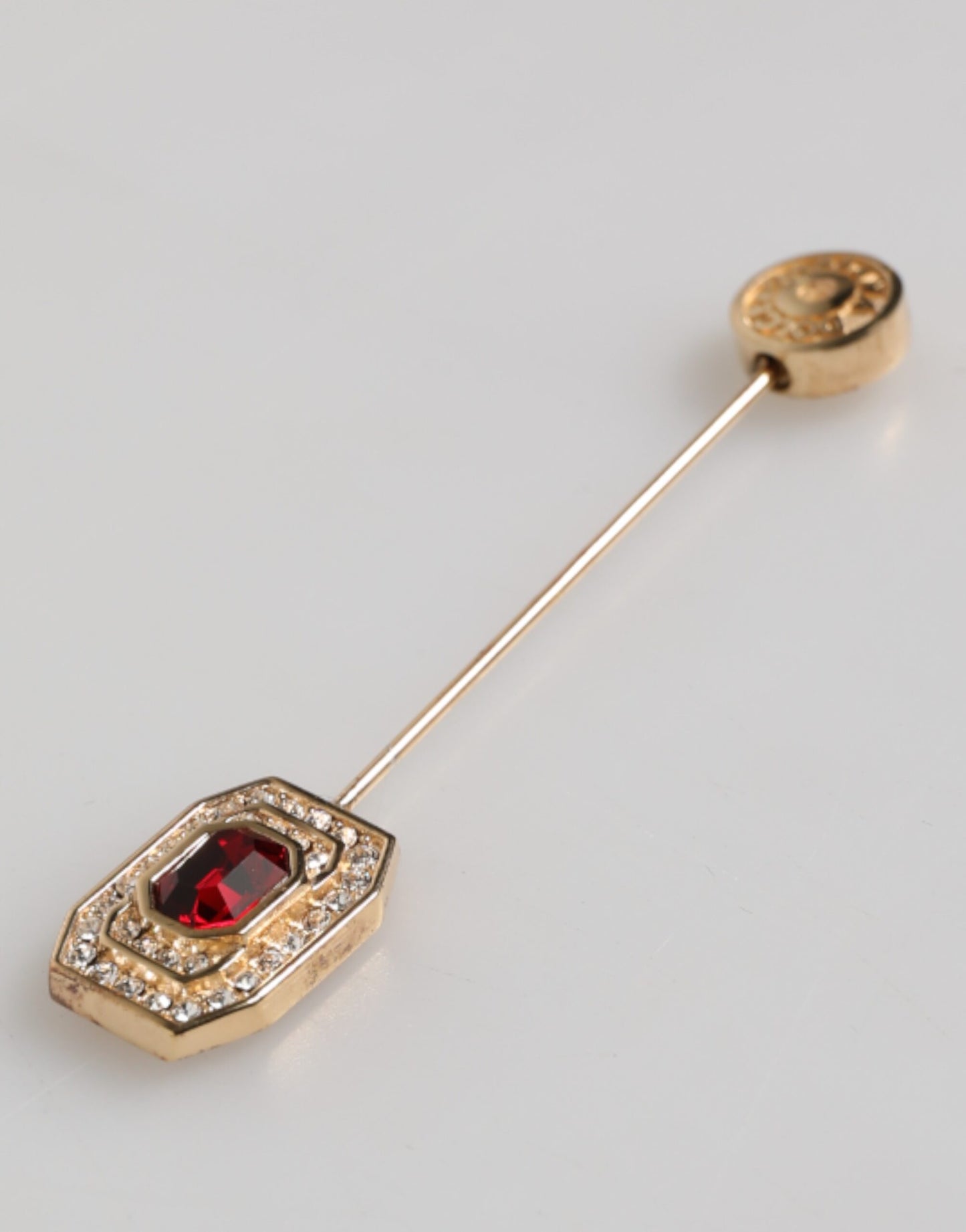 Dolce & Gabbana Strass verzierte Sterling Silber Kragen Brosche Pin