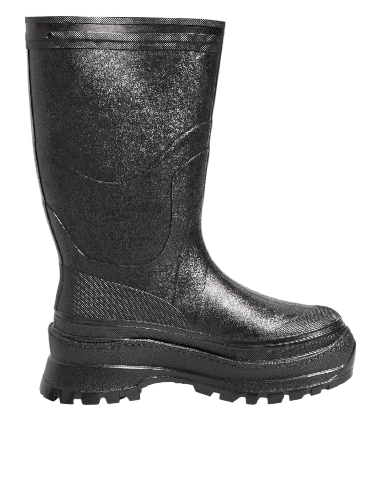 Dolce & Gabbana Metallic Schwarz Pull On Regen Stiefel Männer Schuhe