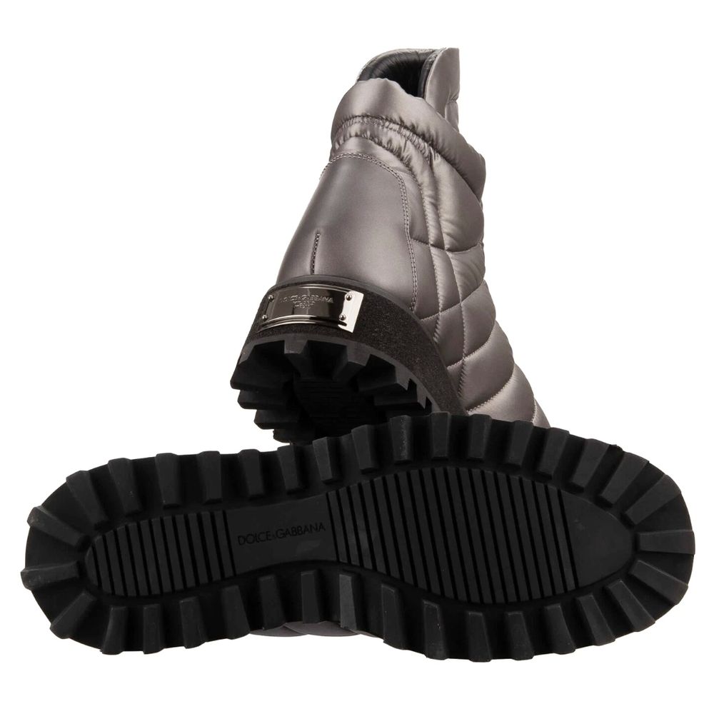 Dolce & Gabbana Grauer Nylon Herrenstiefel