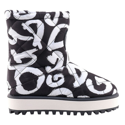 Dolce & Gabbana Schwarzer Nylon Herrenstiefel