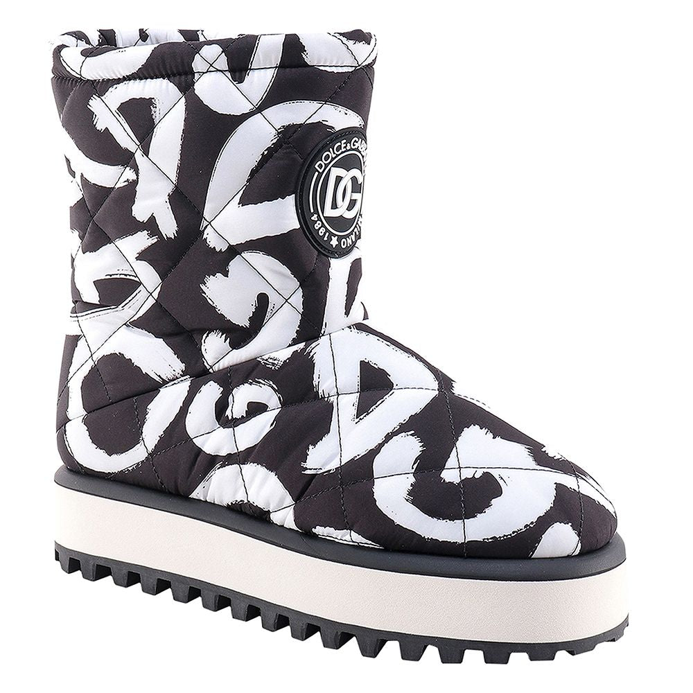 Dolce & Gabbana Schwarzer Nylon Herrenstiefel