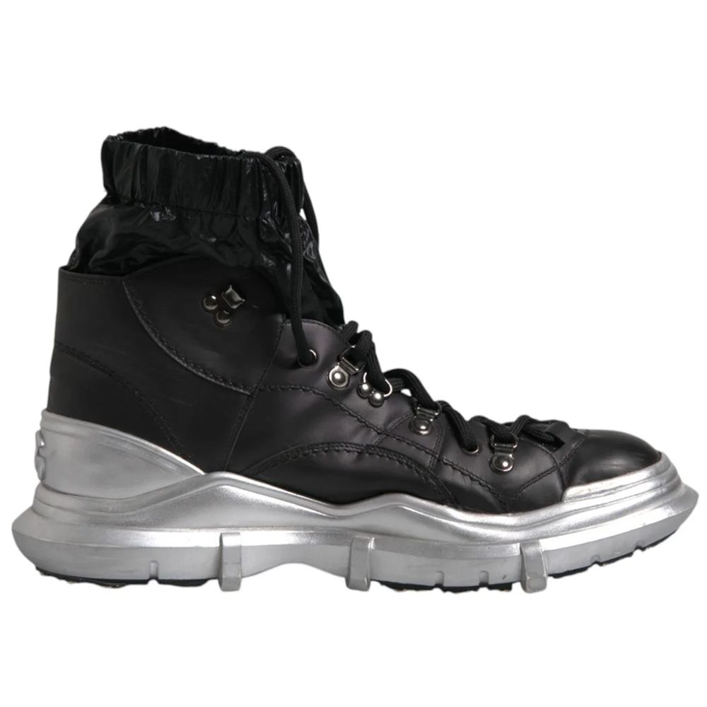 Dolce & Gabbana Schwarze Lammfell Herrenstiefelette
