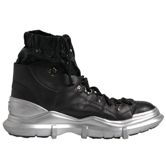 Dolce & Gabbana Schwarze Lammfell Herrenstiefelette