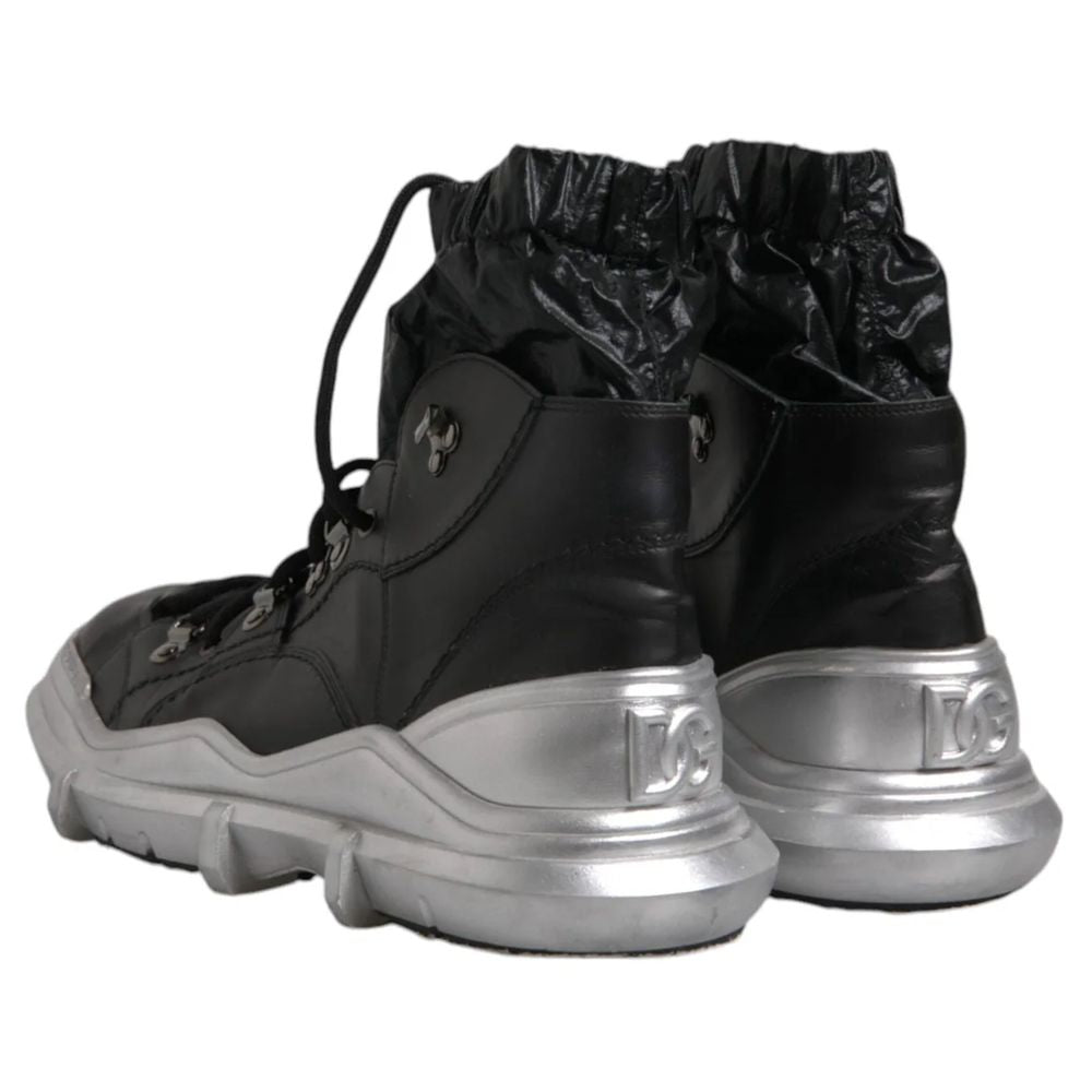 Dolce & Gabbana Schwarze Lammfell Herrenstiefelette