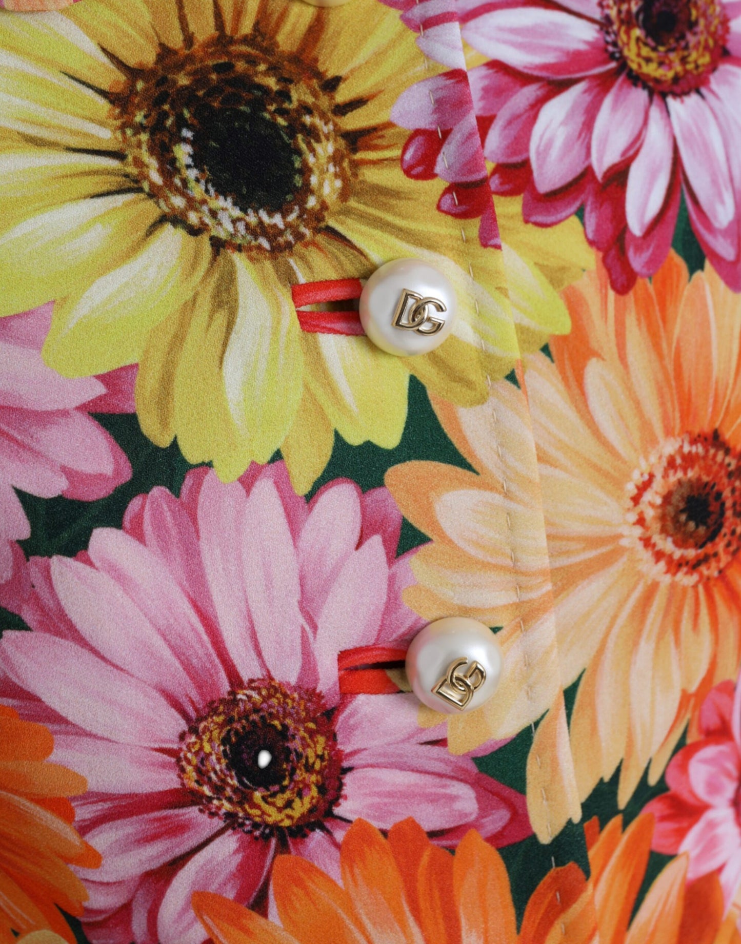 Dolce & Gabbana Multicolor Gänseblümchen Print Floral Fantasy Jacke