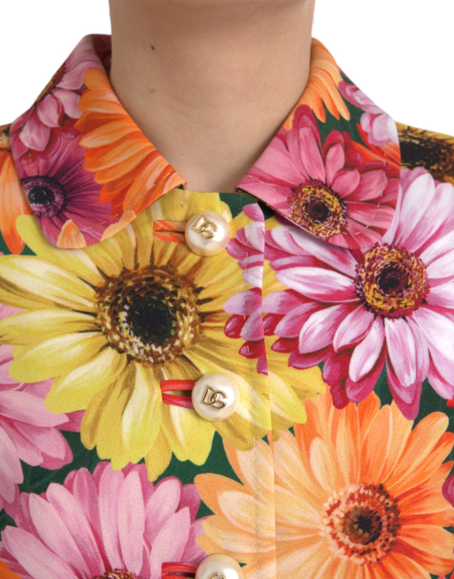 Dolce & Gabbana Multicolor Gänseblümchen Print Floral Fantasy Jacke