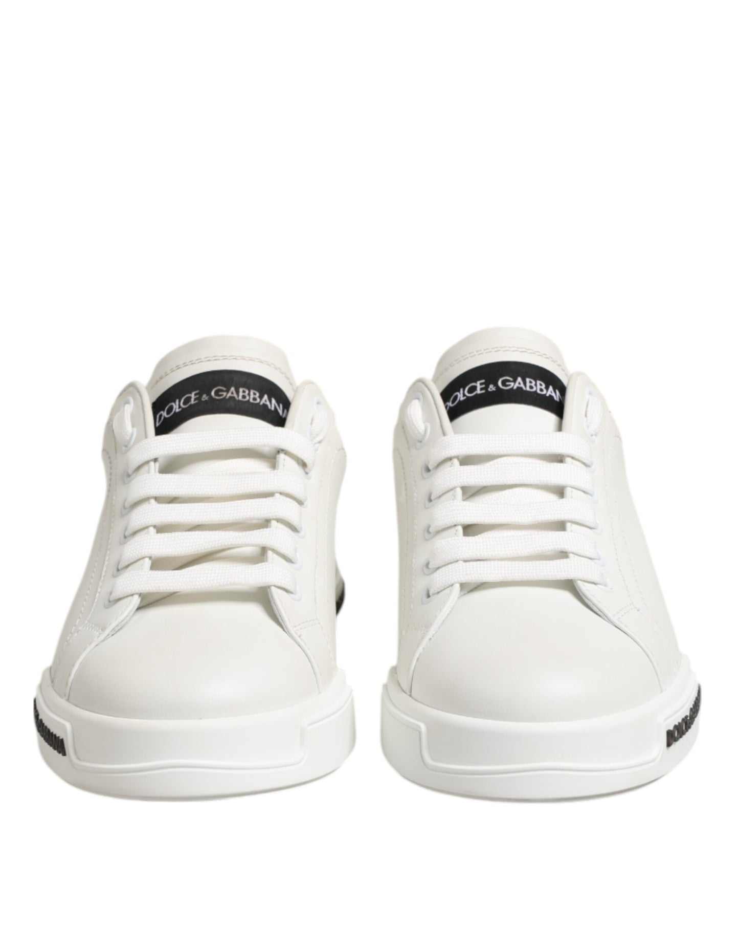 Dolce & Gabbana Schwarz Weiß Leder Portofino Sneaker Schuhe