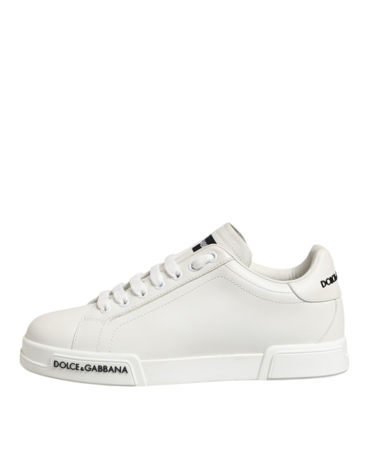 Dolce & Gabbana Schwarz Weiß Leder Portofino Sneaker Schuhe